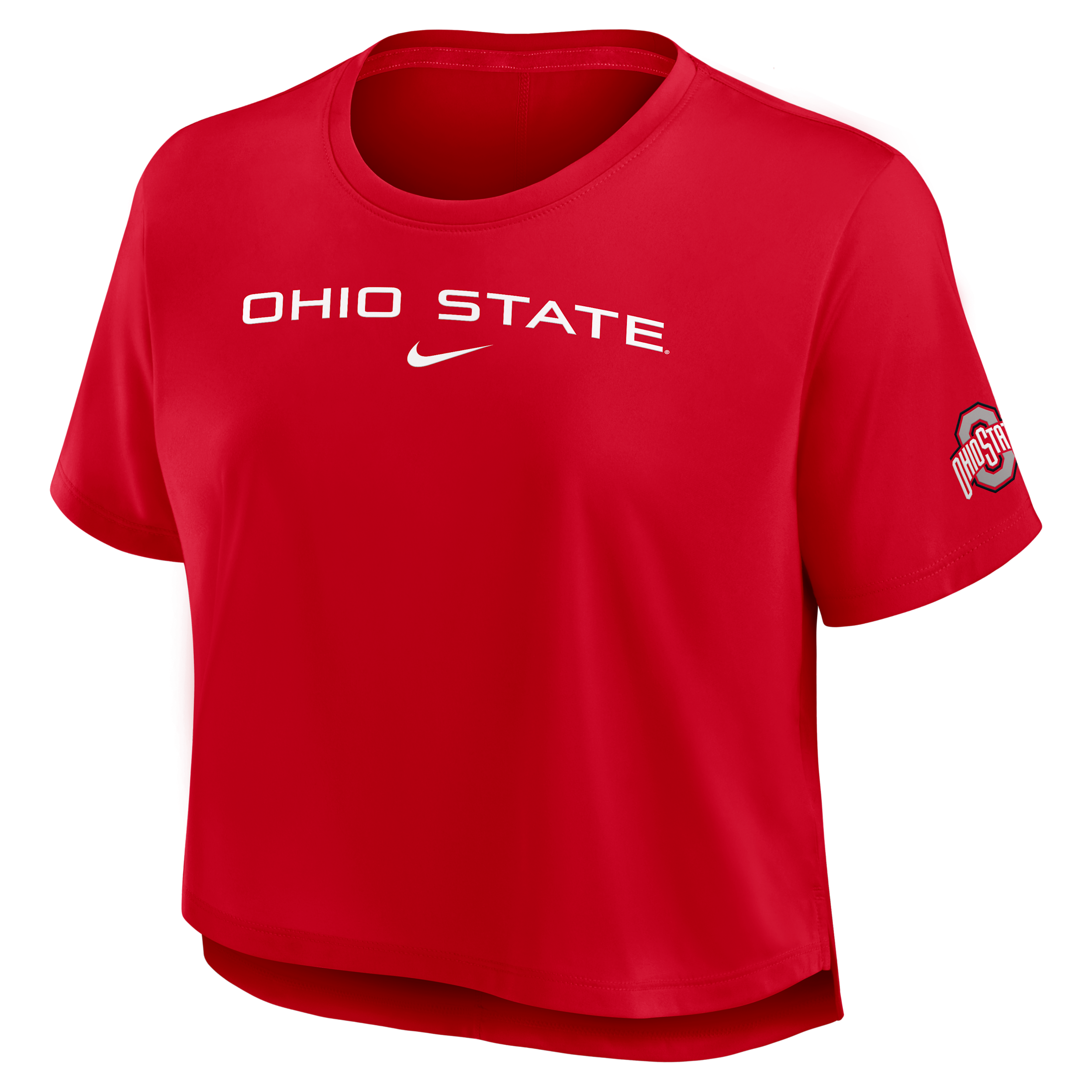 Ohio State Premium Performance Nike Women's Dri-FIT Cropped Top in Red | 02OX65NOH-3PW