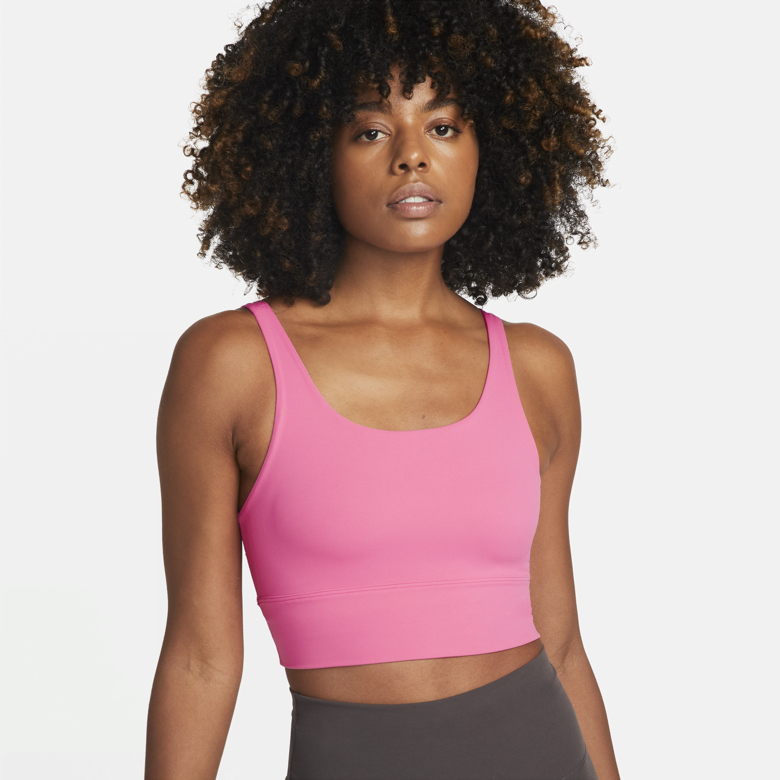 Nike Women's Alate Solo Light-support Non-padded Longline Sports Bra In Pink