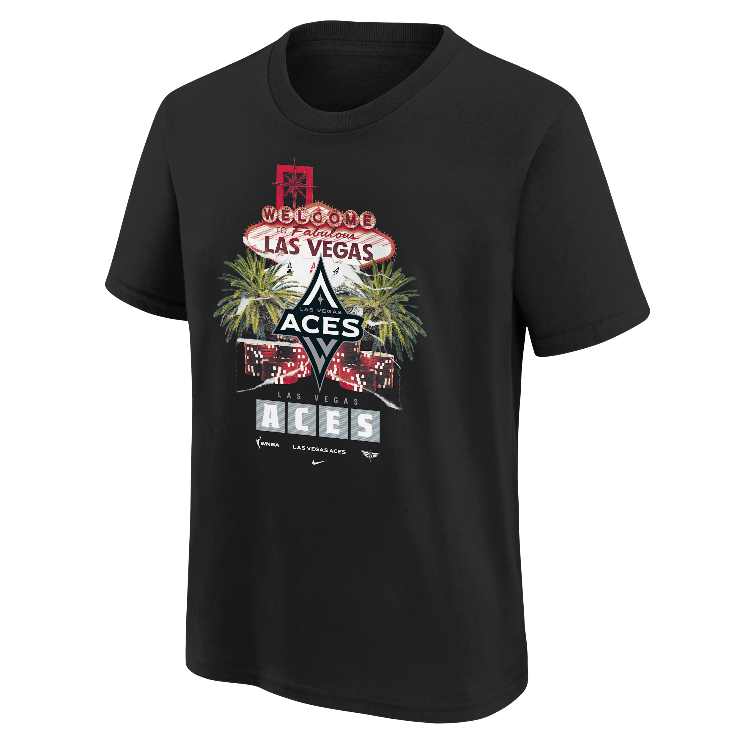 Nike Big Boys and Girls Black Las Vegas Aces Original Content T-Shirt - Black