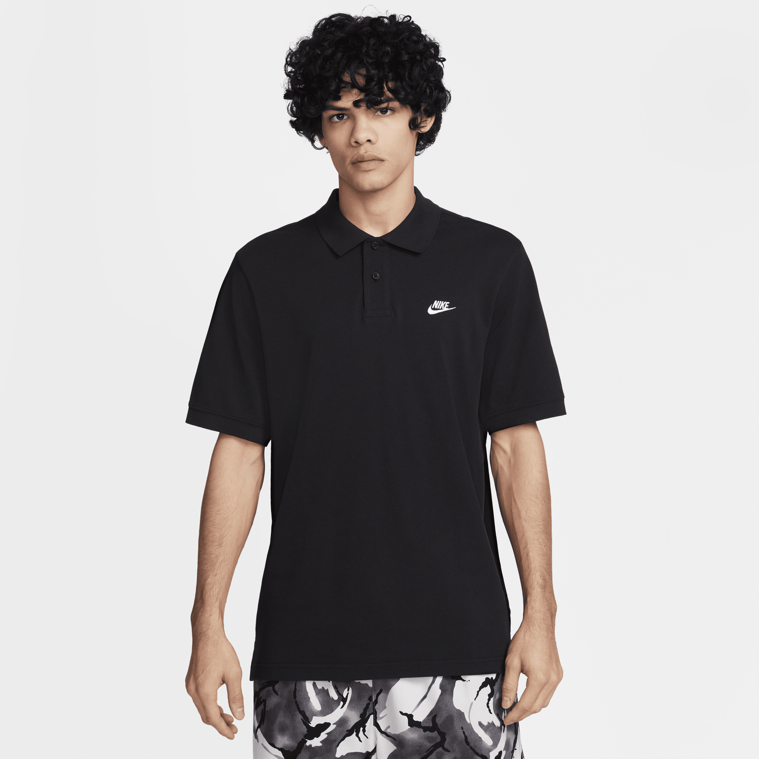 Shop Nike Men's Club Short-sleeve Polo In Black