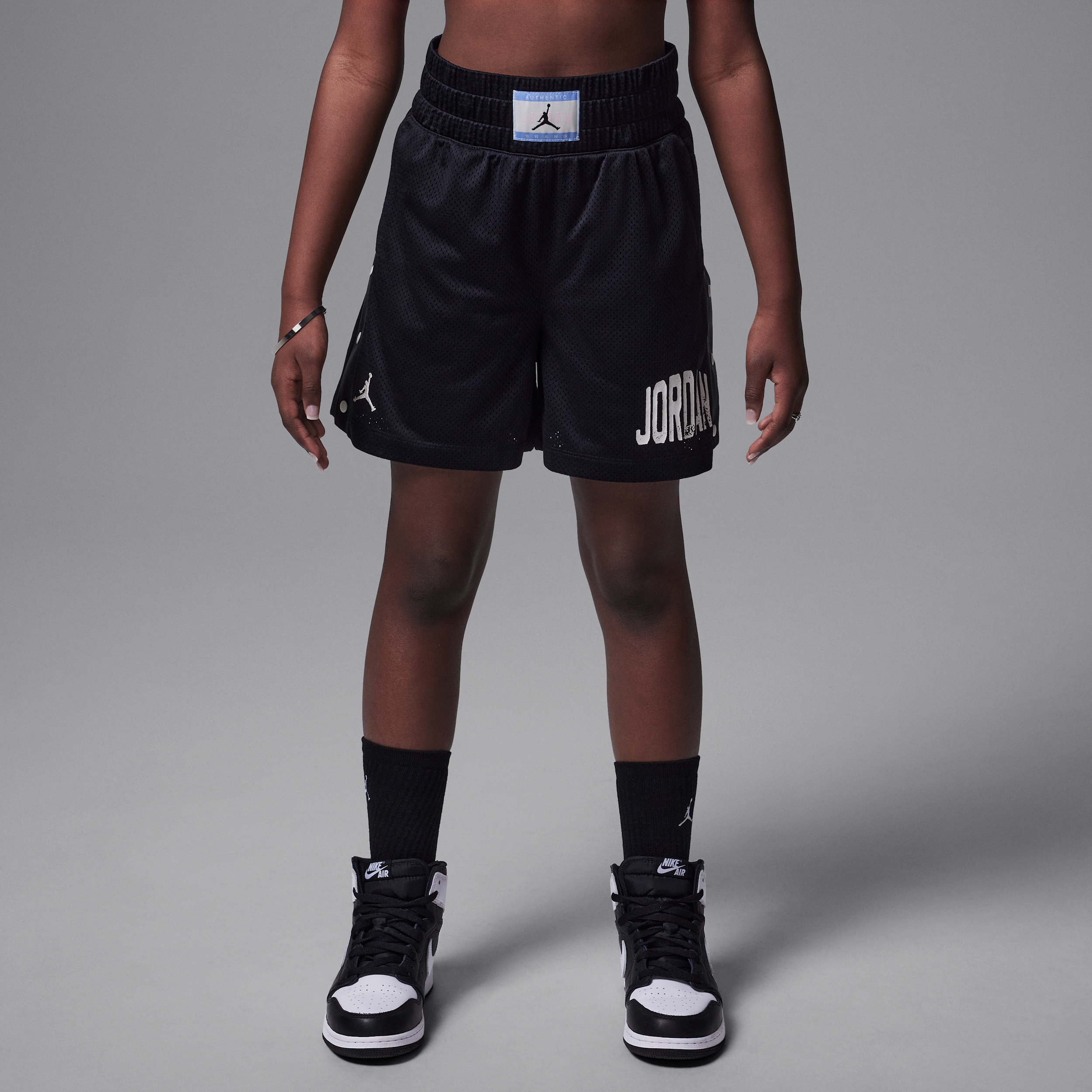 Jordan Dri-fit Training Camp Big Kids' Jumpman Mesh Shorts In Black