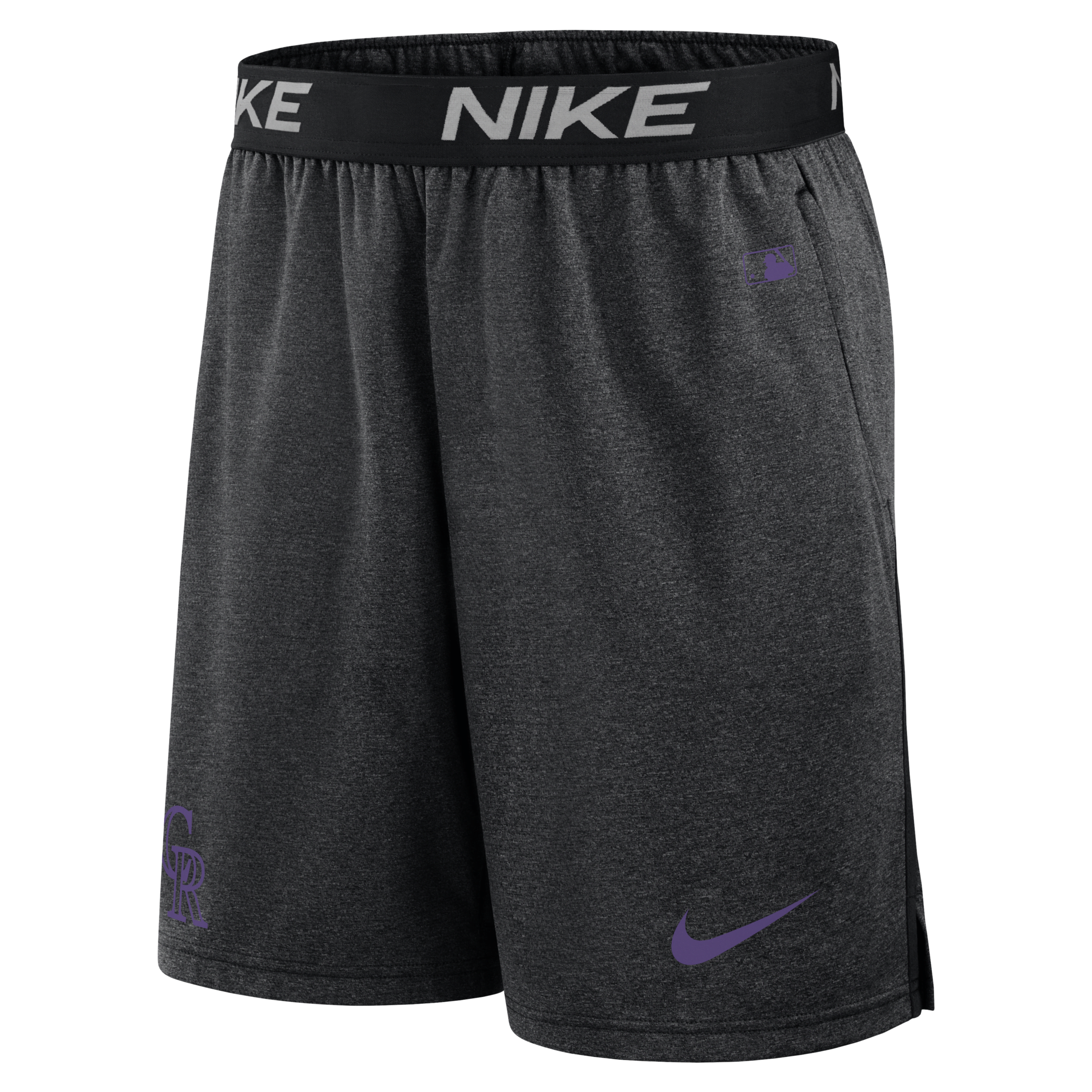Nike Colorado Rockies Authentic Collection Practice  Men's Dri-fit Mlb Shorts In Black