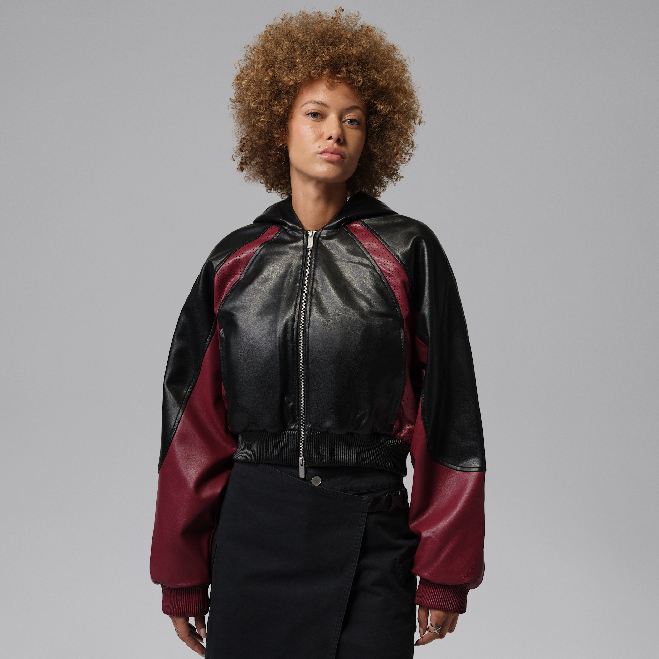 Women's Jordan Flight Faux Leather Jacket in Black | IF0947-011