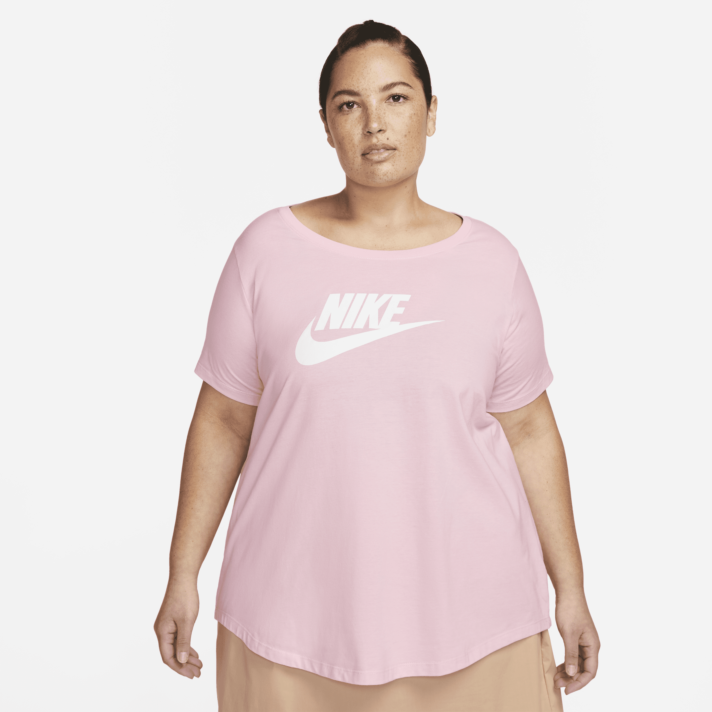 Nike Women's  Sportswear Essentials Logo T-shirt (plus Size) In Pink