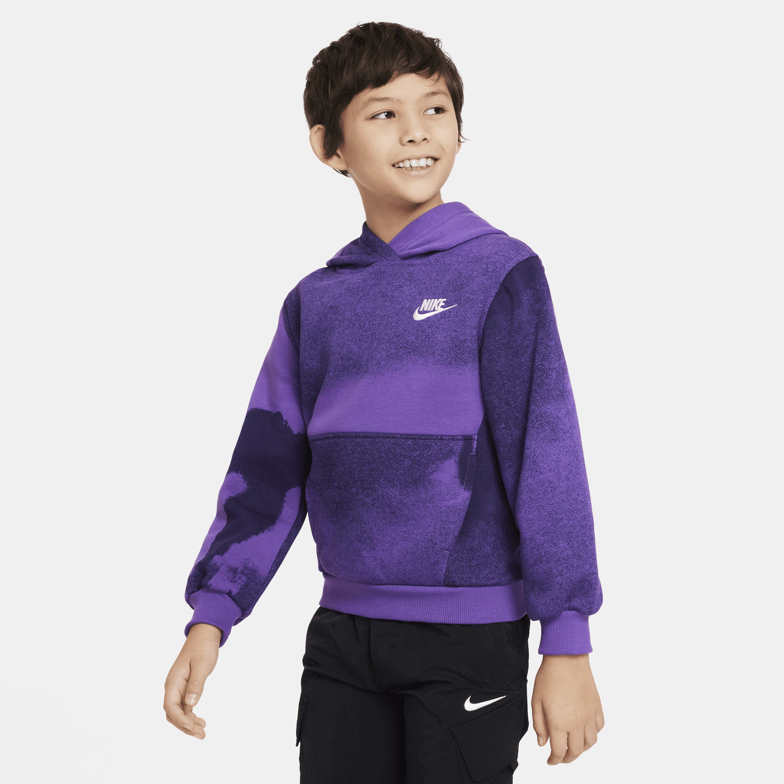 Nike Sportswear Club Fleece Big Kids' Pullover Hoodie In Purple