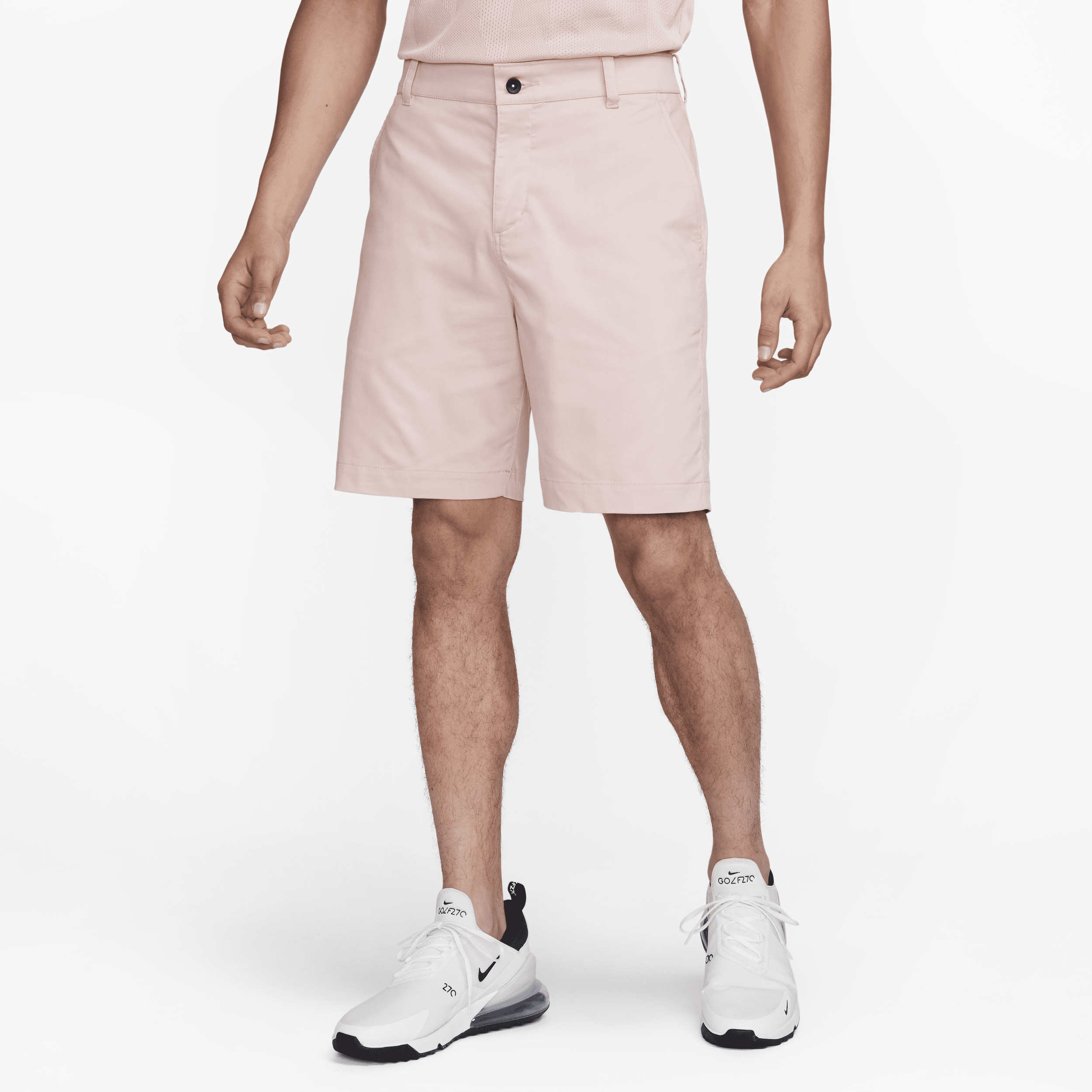 Nike Dri-fit Uv Flat Front Chino Golf Shorts In Pink