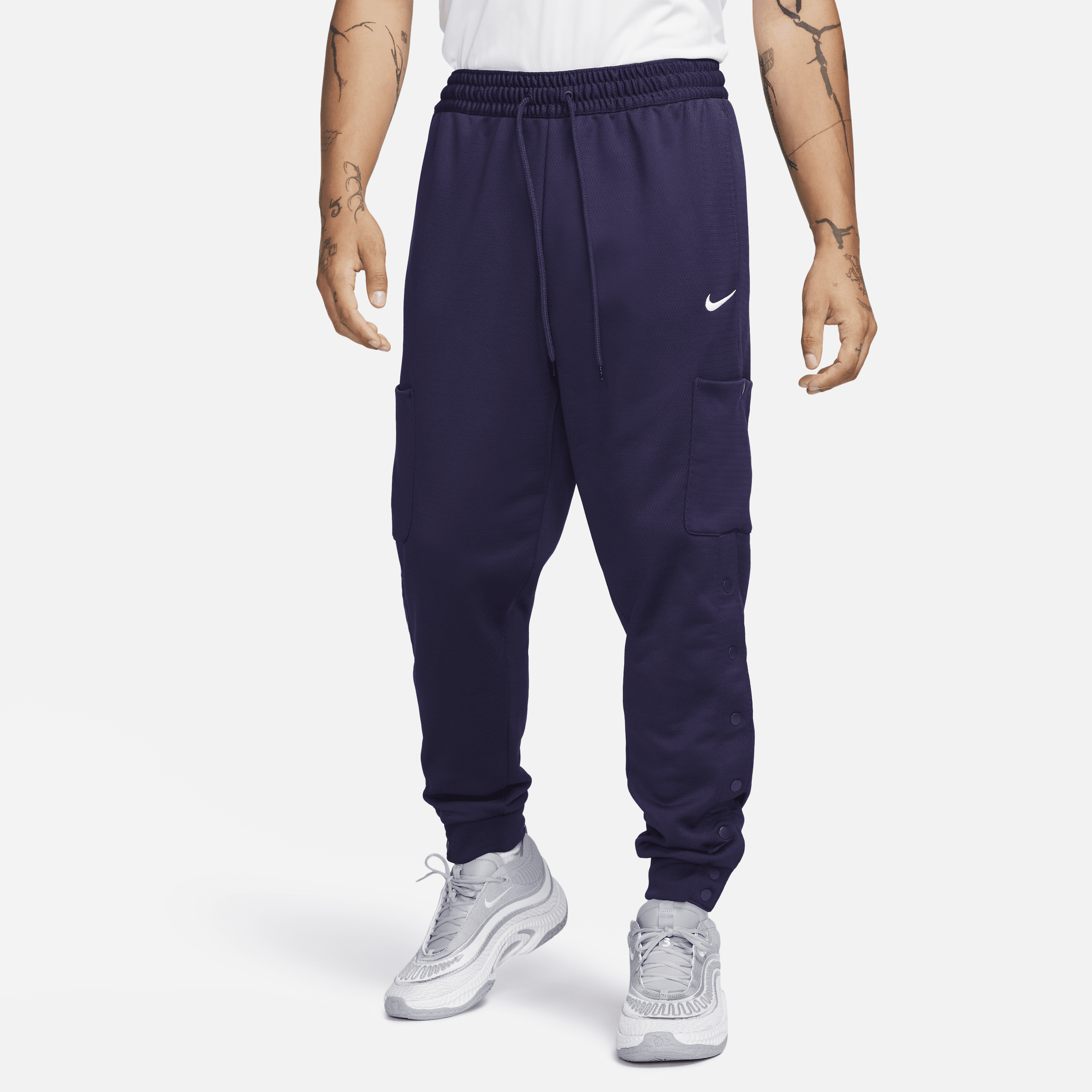 Shop Nike Men's Therma-fit Basketball Cargo Pants In Purple