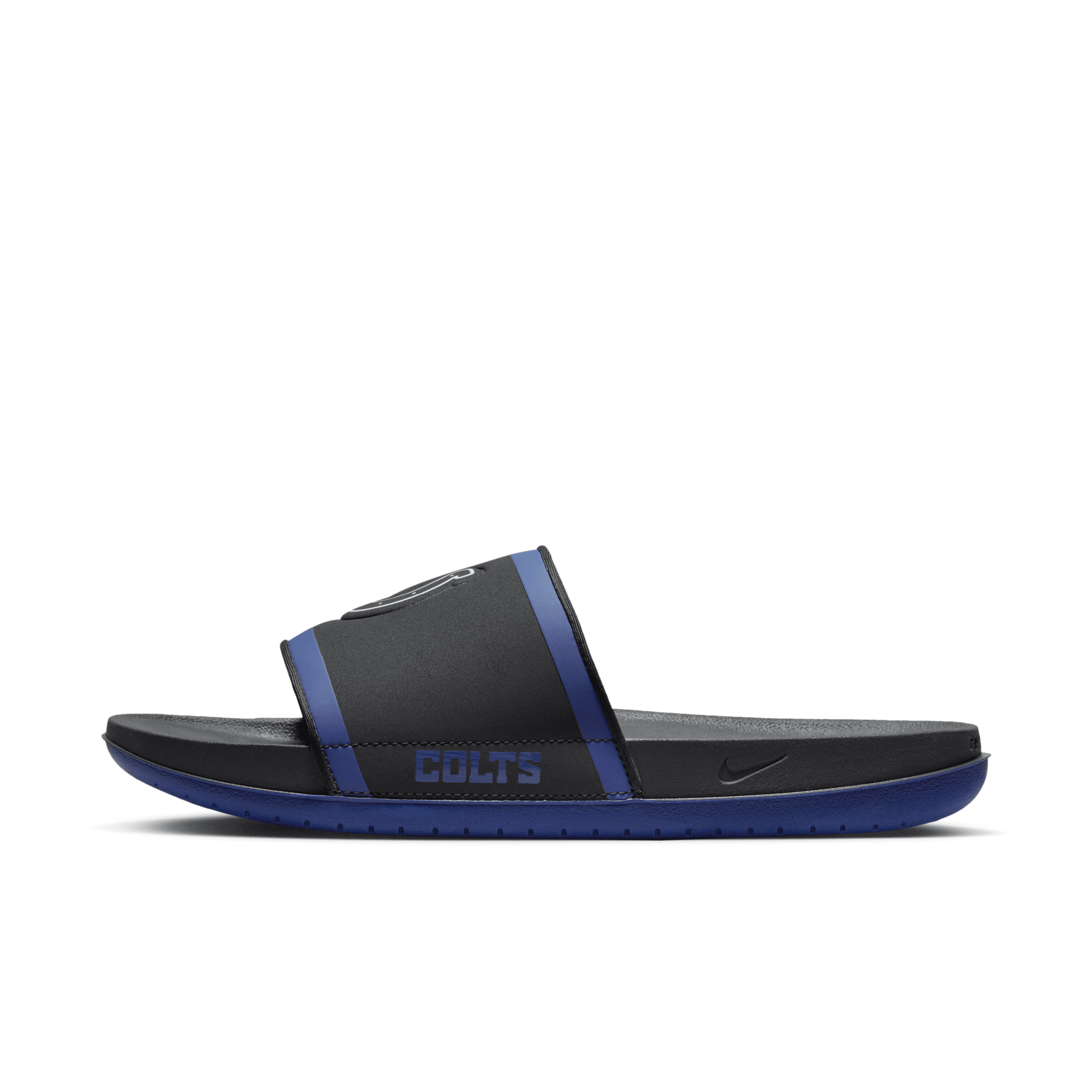 Shop Nike Men's Offcourt (nfl Indianapolis Colts) Slides In Grey