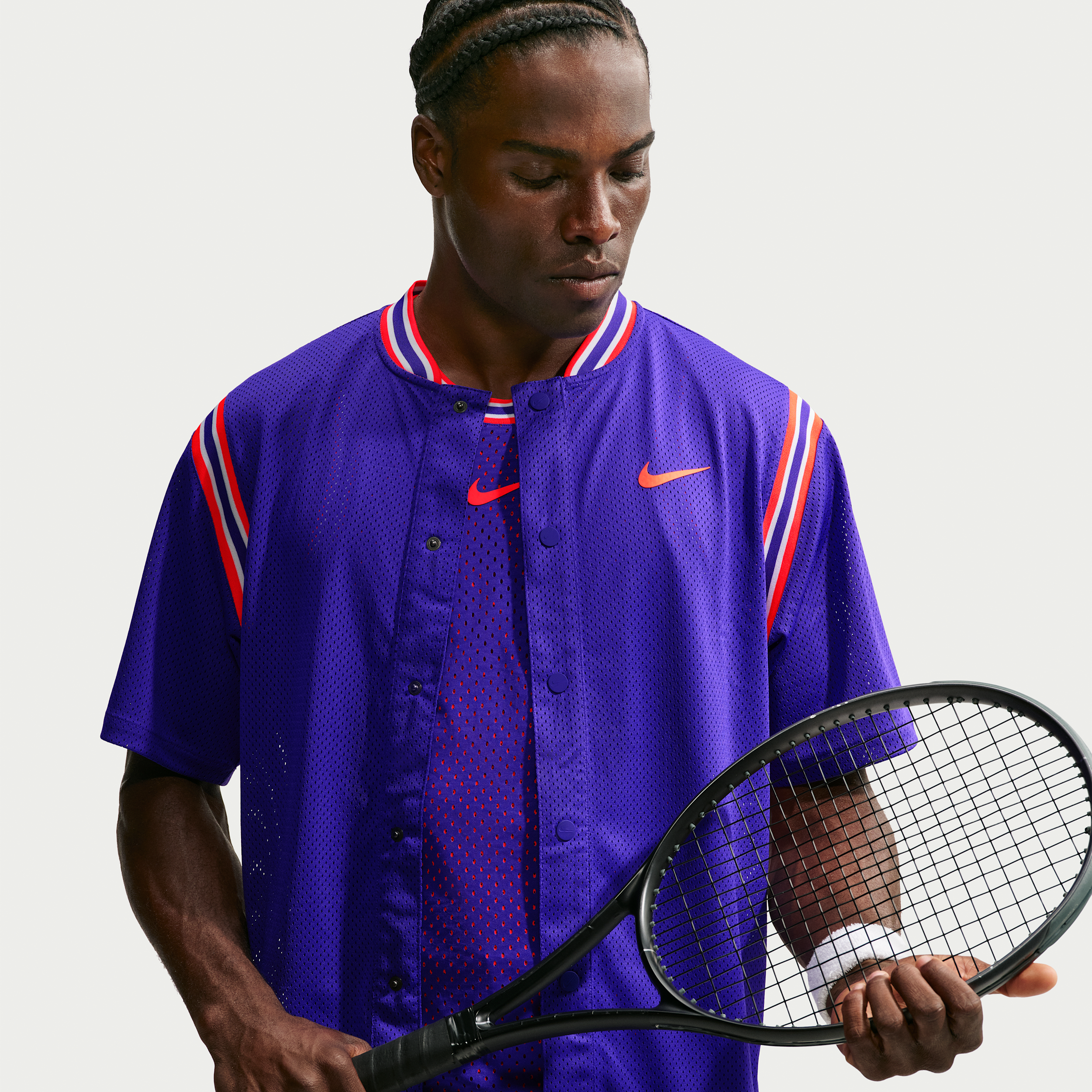 Nike Men's Court Slam Dri-FIT Button-Up Tennis Top in Purple | IM6611-514