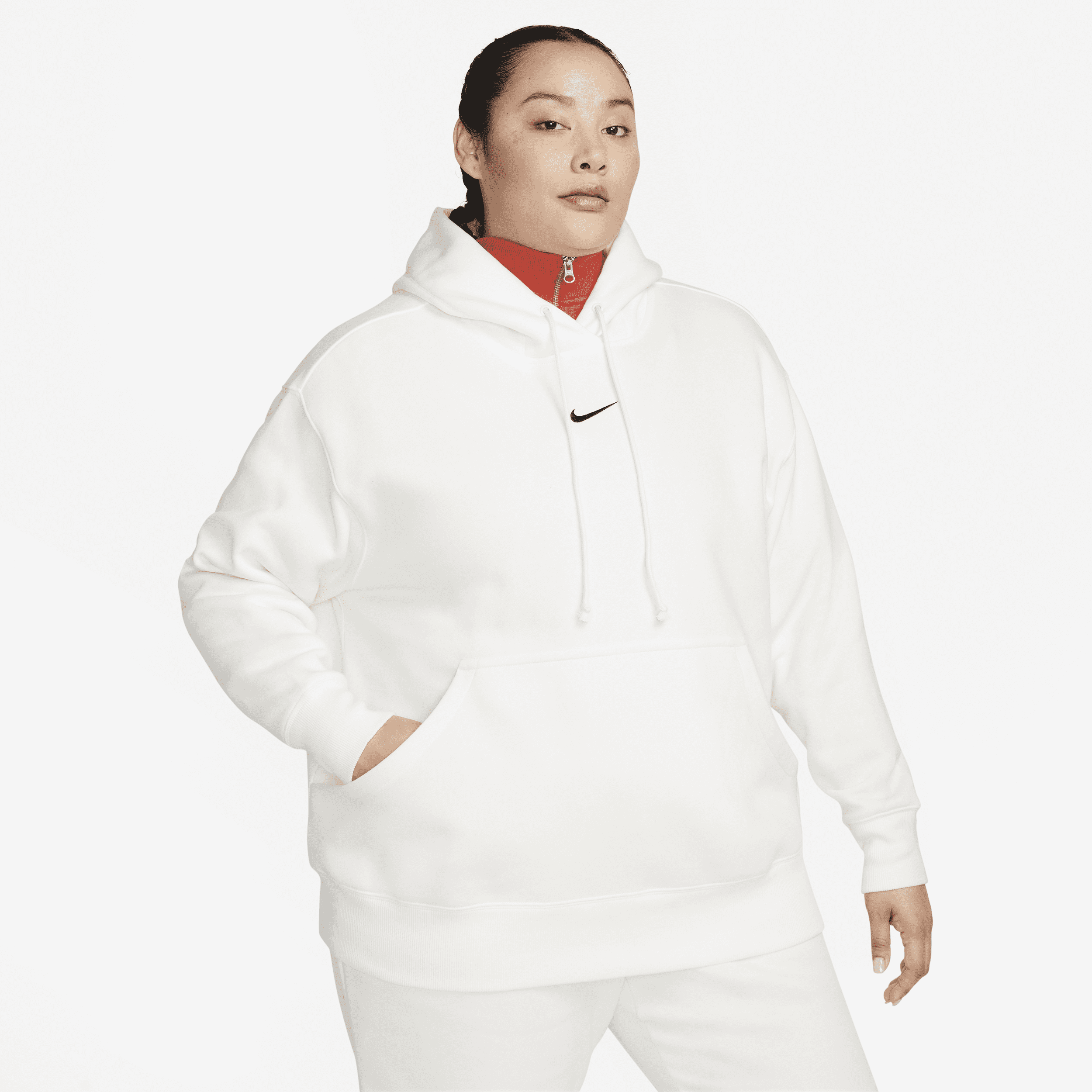 Nike Women's  Sportswear Phoenix Fleece Oversized Pullover Hoodie (plus Size) In White