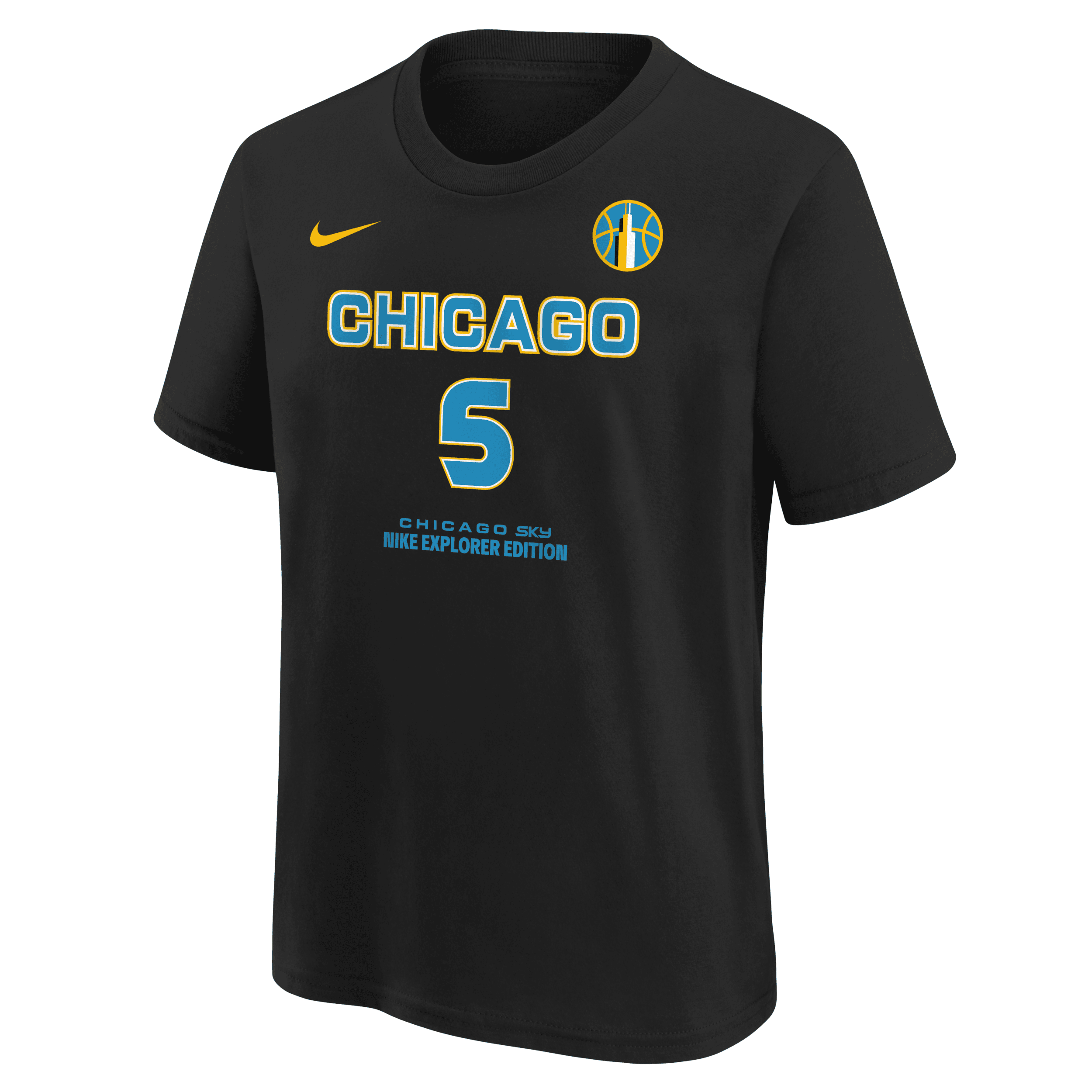 Nike Big Boys and Girls Angel Reese Black Chicago Sky 2024 Wnba Draft Name Number T-Shirt - Black