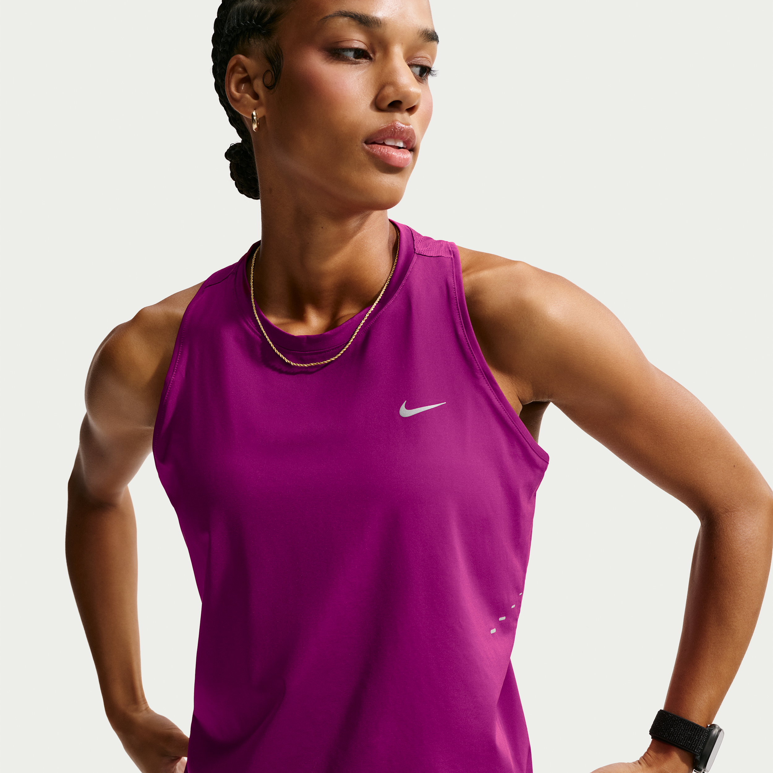 Nike Women's Swift Dri-FIT Running Tank Top in Red | IU1033-630