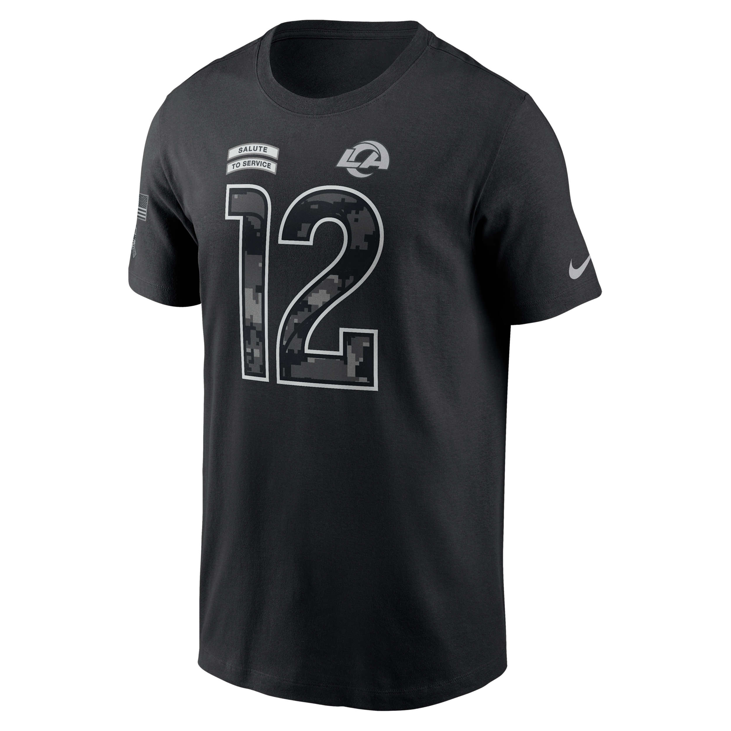 Nike Men's Puka Nacua Black Los Angeles Rams 2026 Salute to Service Name & Number T-Shirt - Black