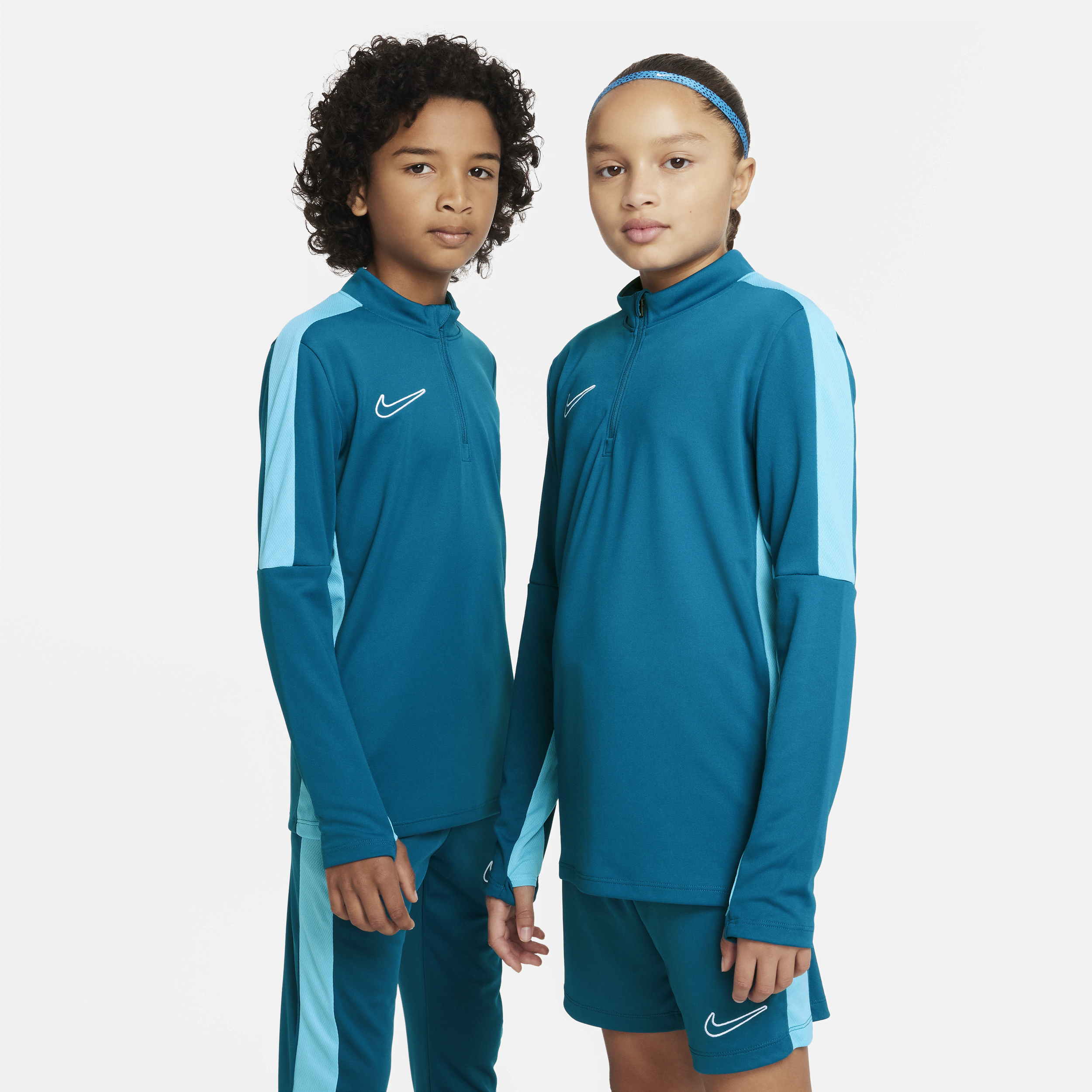 Nike Dri-fit Academy23 Big Kids' Soccer Drill Top In Blue