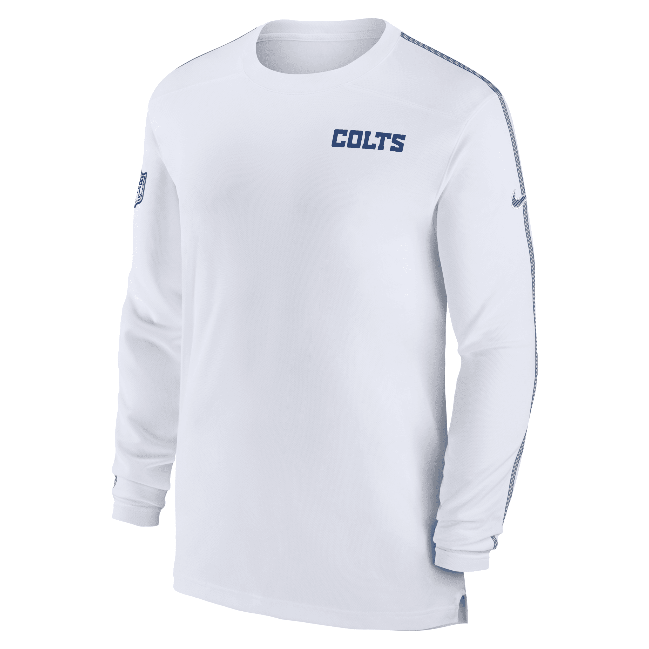 Nike Men's White Indianapolis Colts Sideline Coach Uv Performance Long Sleeve T-shirt In White