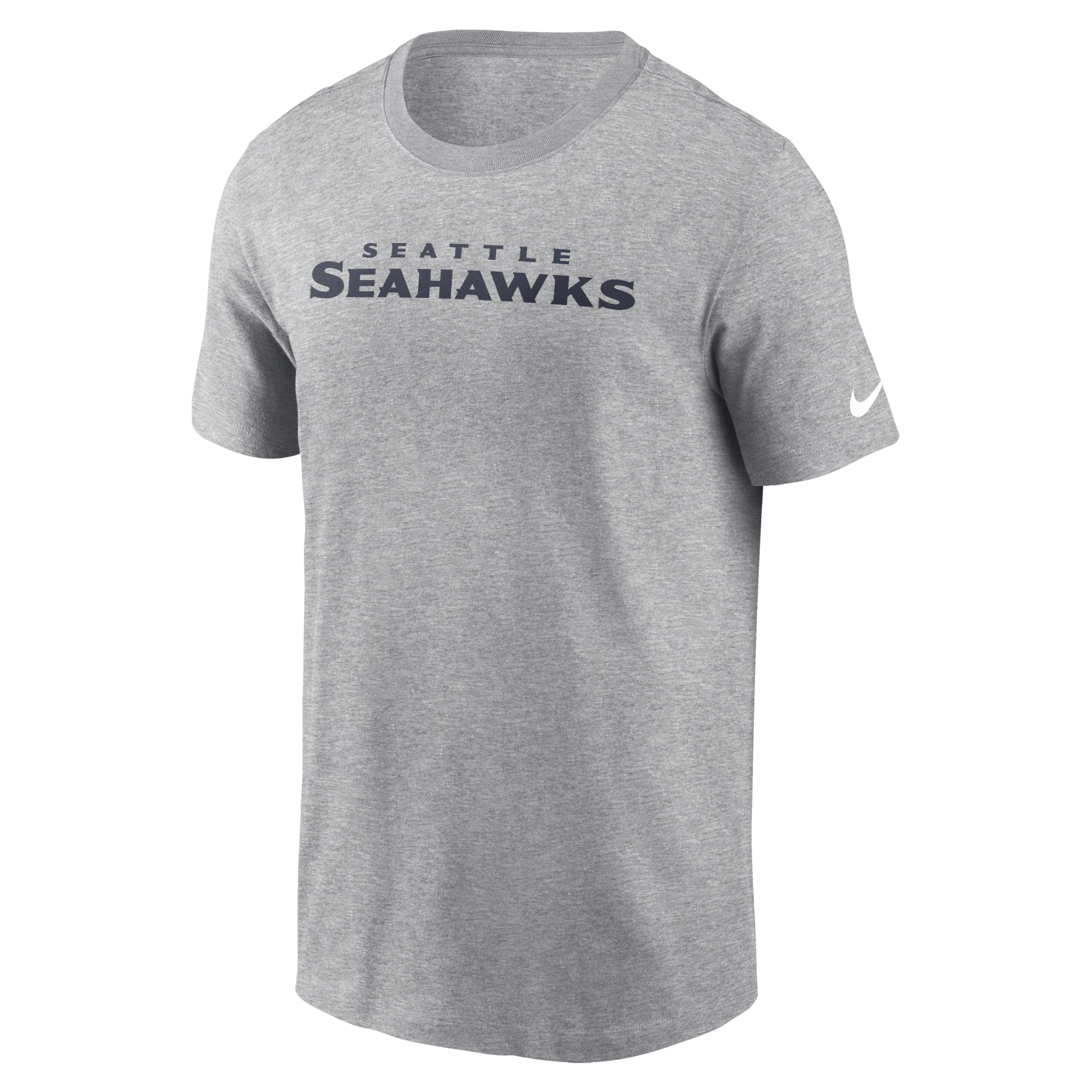 Nike Heather Gray Seattle Seahawks Primetime Wordmark Essential T-shirt In Gray