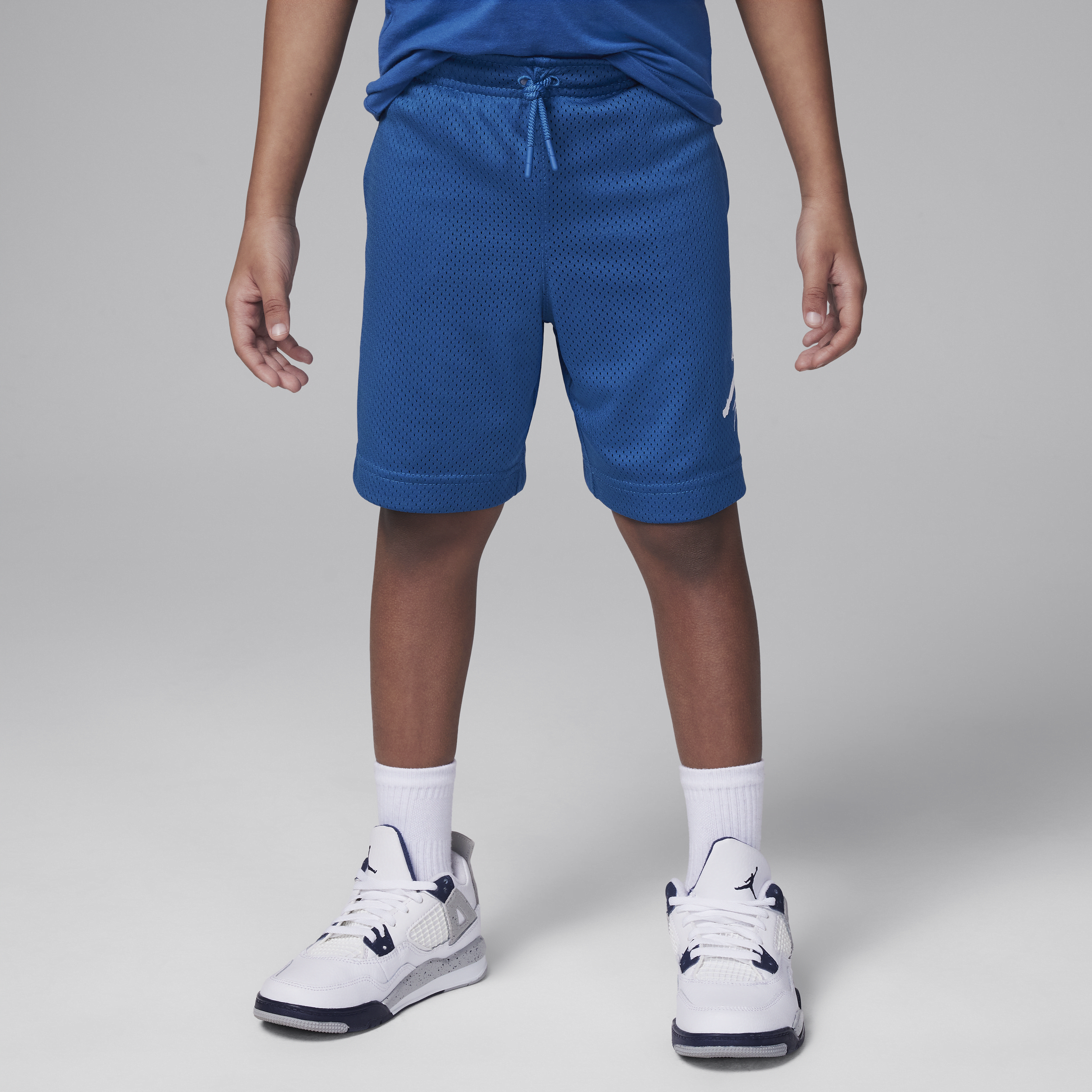 Shop Jordan Dri-fit Mj Essentials Baseline Little Kids' Shorts In Blue