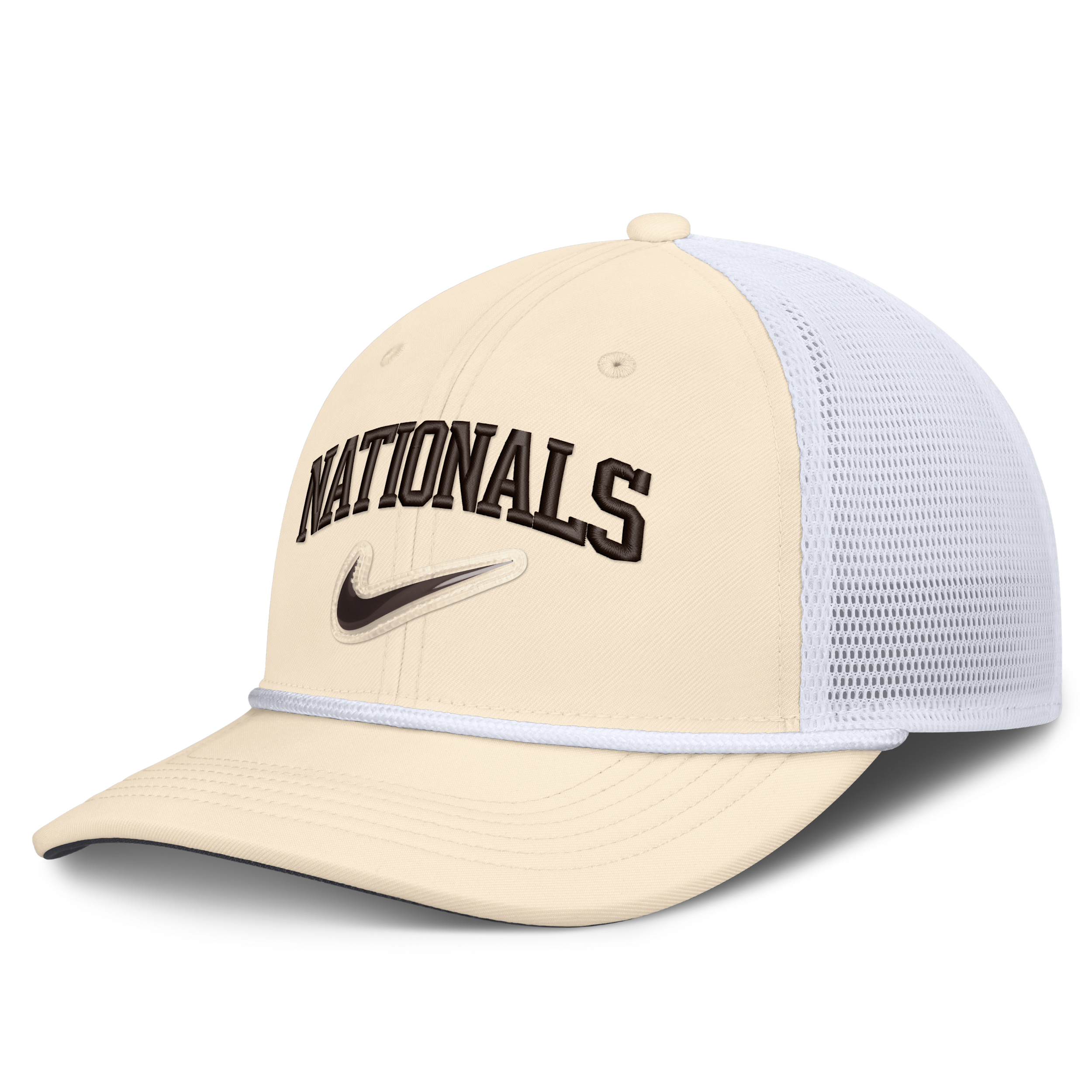Washington Nationals Rise Nike Men's Dri-FIT MLB Trucker Adjustable Hat in White | NB640HNAWTL-USE
