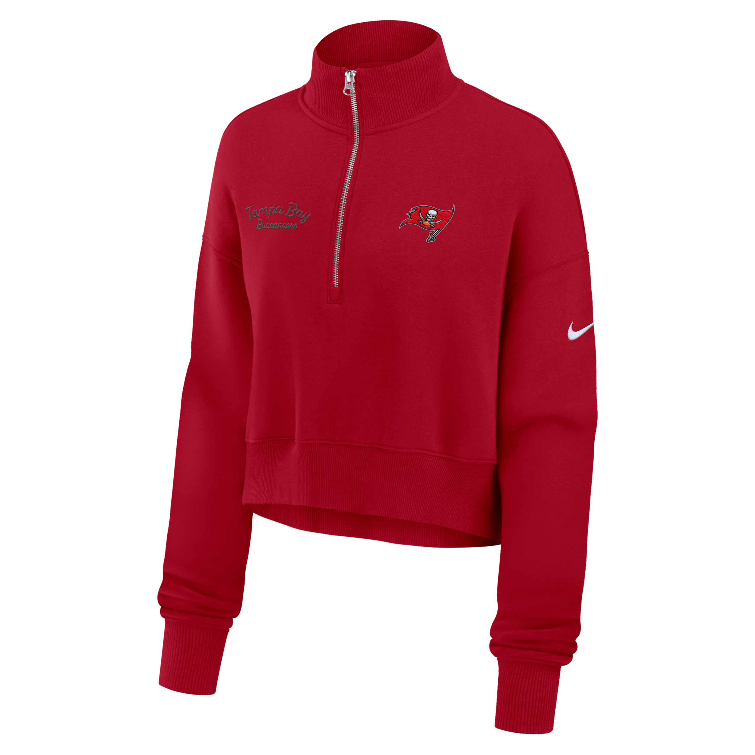 Tampa Bay Buccaneers Phoenix Nike Women's NFL Cropped 1/4-Zip Crew in Red | 01N96DL8B-DJR