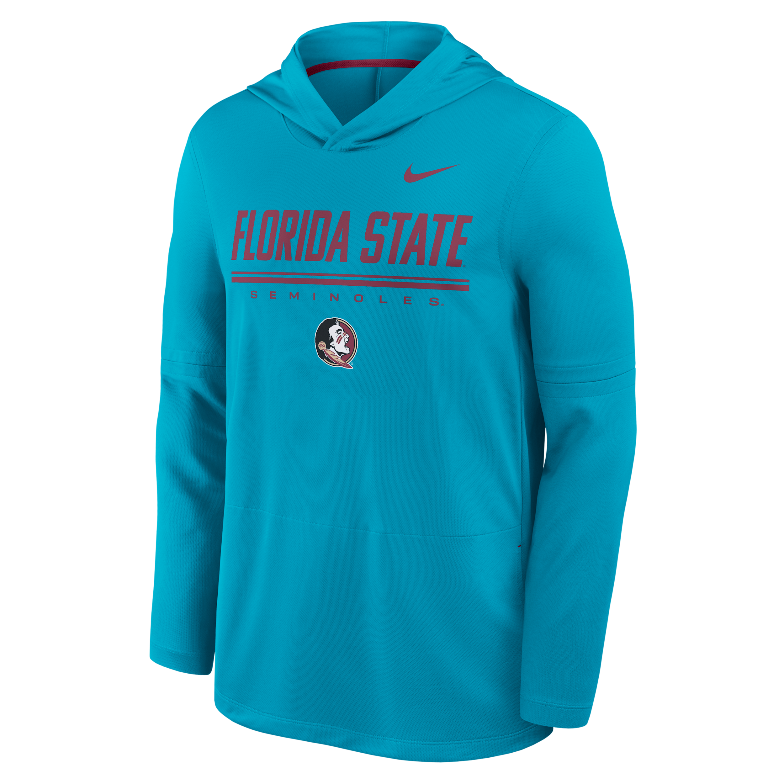 Nike Men's Turquoise Florida State Seminoles 2026 Sideline Lightweight Long Sleeve Hooded Dri-fit Top - Turquoise, Garnet