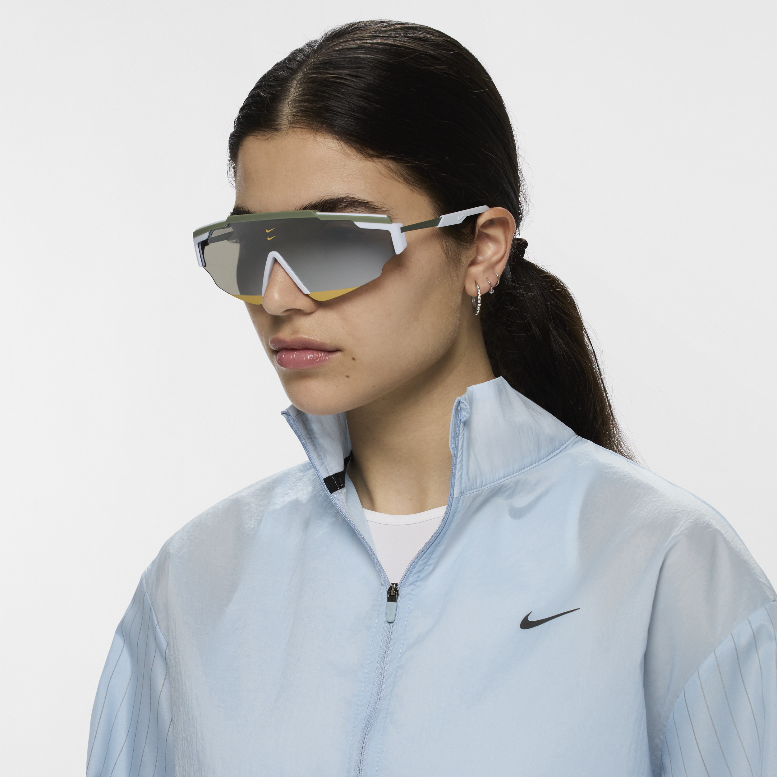 Shop Nike Unisex Marquee Edge Mirrored Sunglasses In Grey