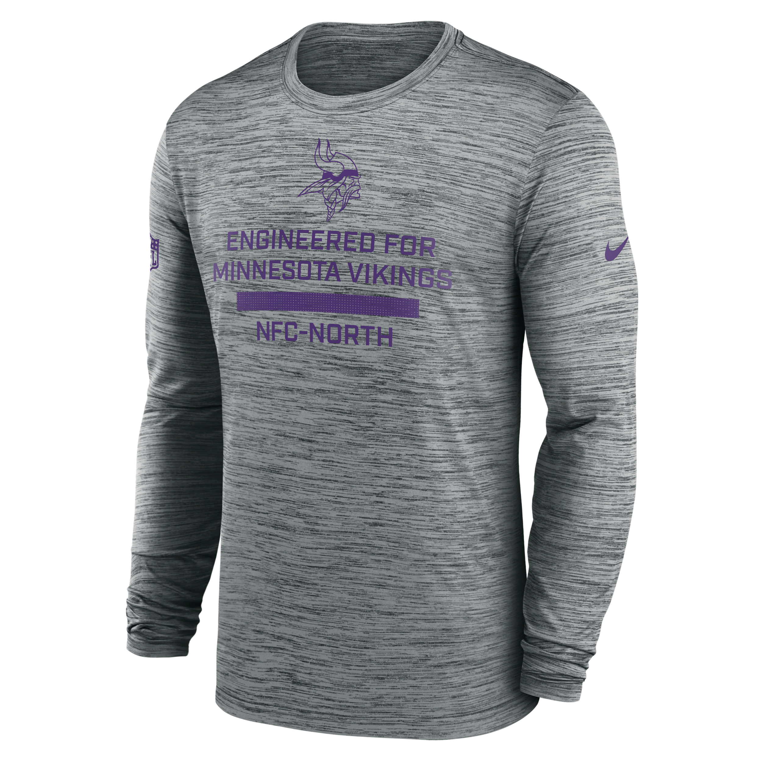 Nike Minnesota Vikings Sideline Team Issue Velocity  Men's Dri-fit Nfl Long-sleeve T-shirt In Gray