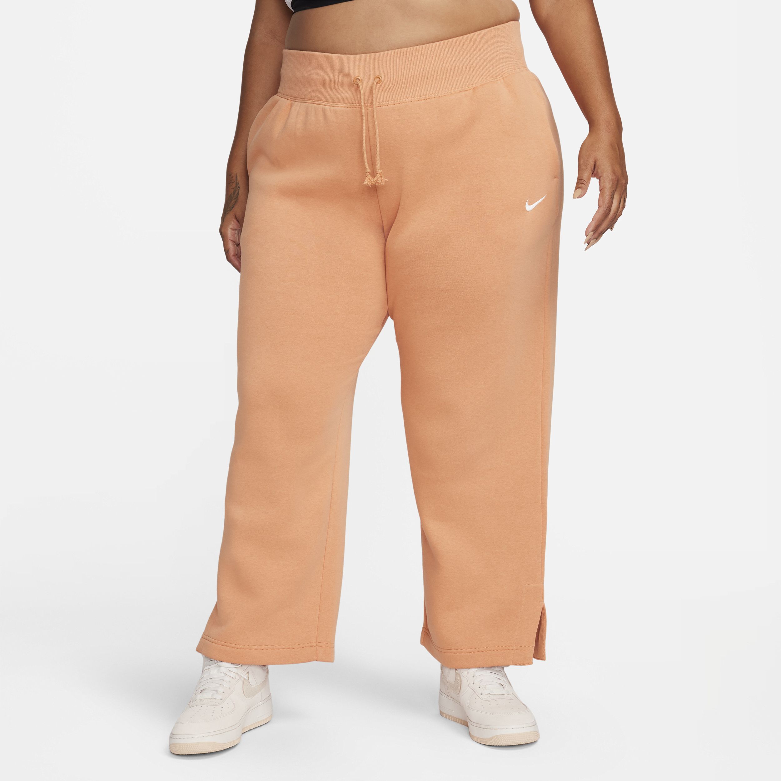 Nike Women's  Sportswear Phoenix Fleece High-waisted Wide-leg Sweatpants (plus Size) In Brown