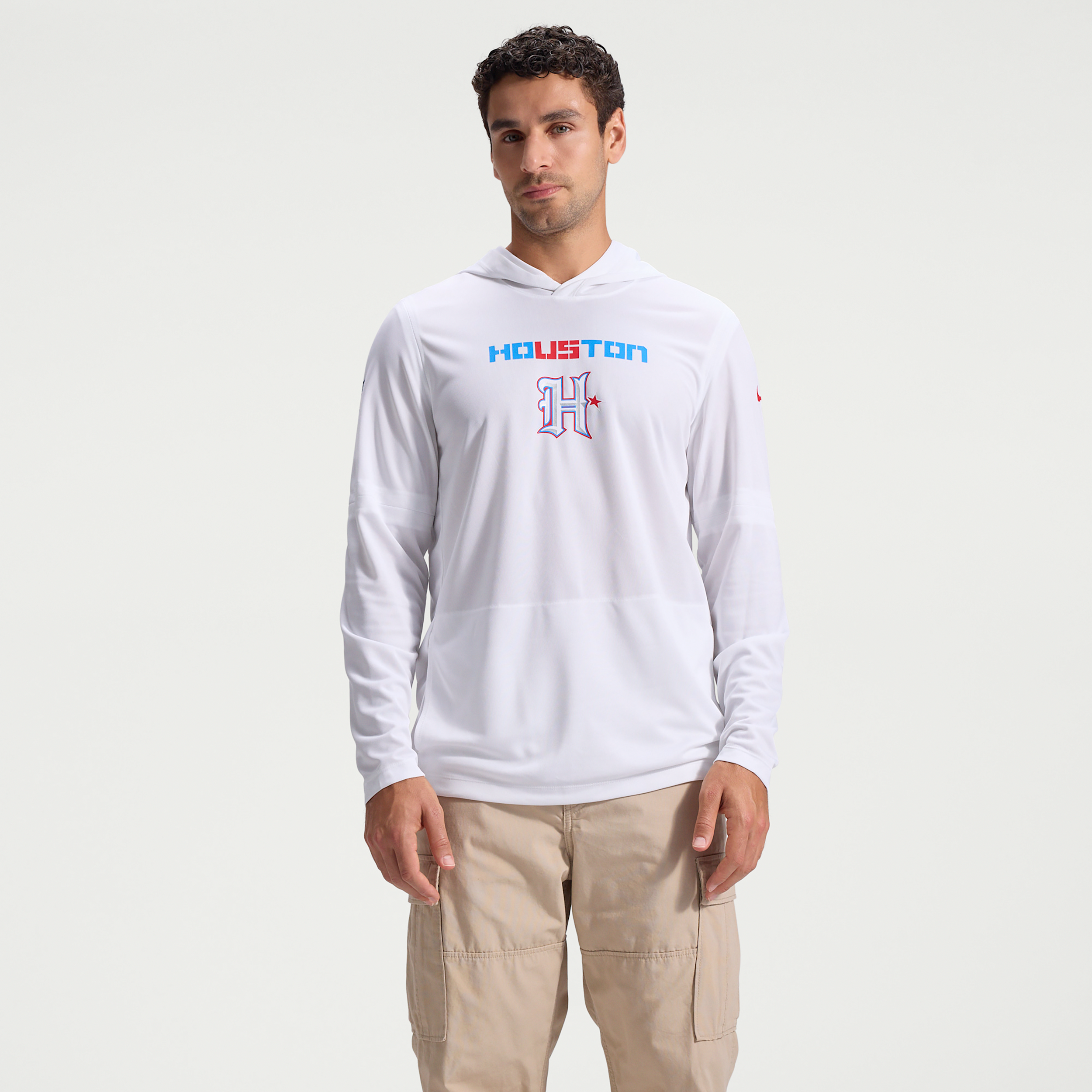 Nike Men's White Houston Texans 2026 Rivalries Collection Sideline Lightweight Hooded Long Sleeve Sweatshirt - White