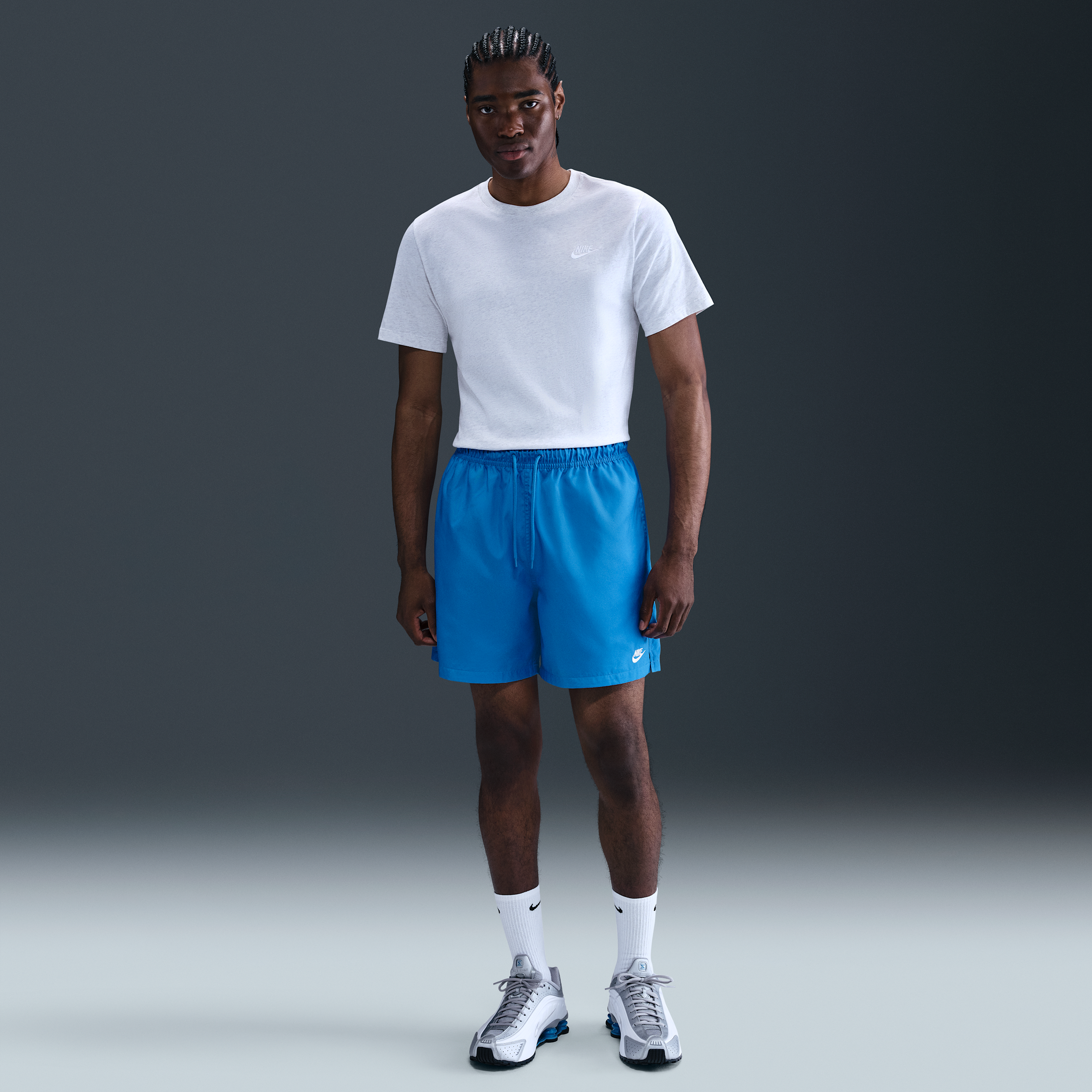 Nike Men's Club Flow Relaxed-fit 6" Drawstring Shorts In Blue