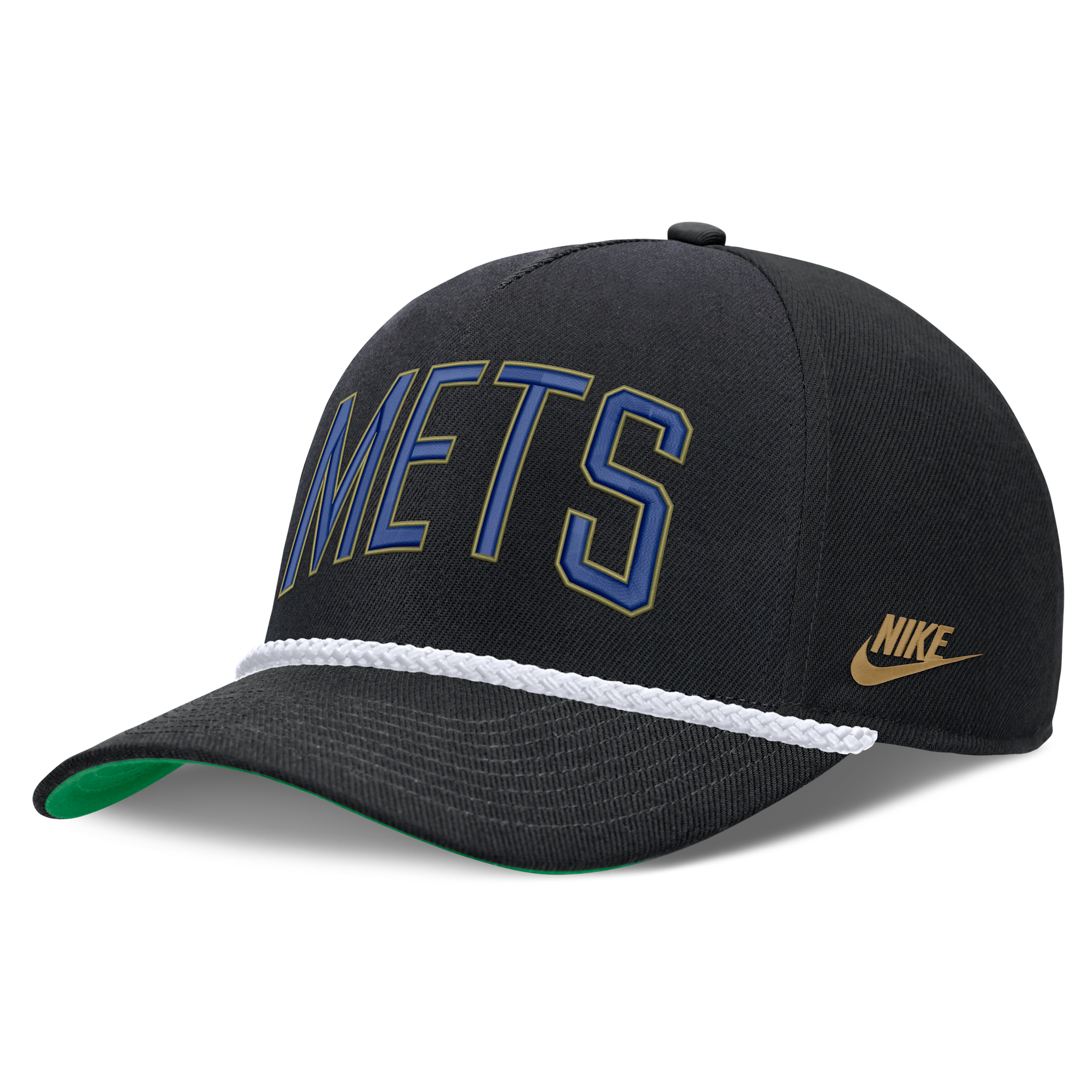 Men's Nike Black New York Mets Cooperstown Collection Rise Adjustable Hat - Black, Green