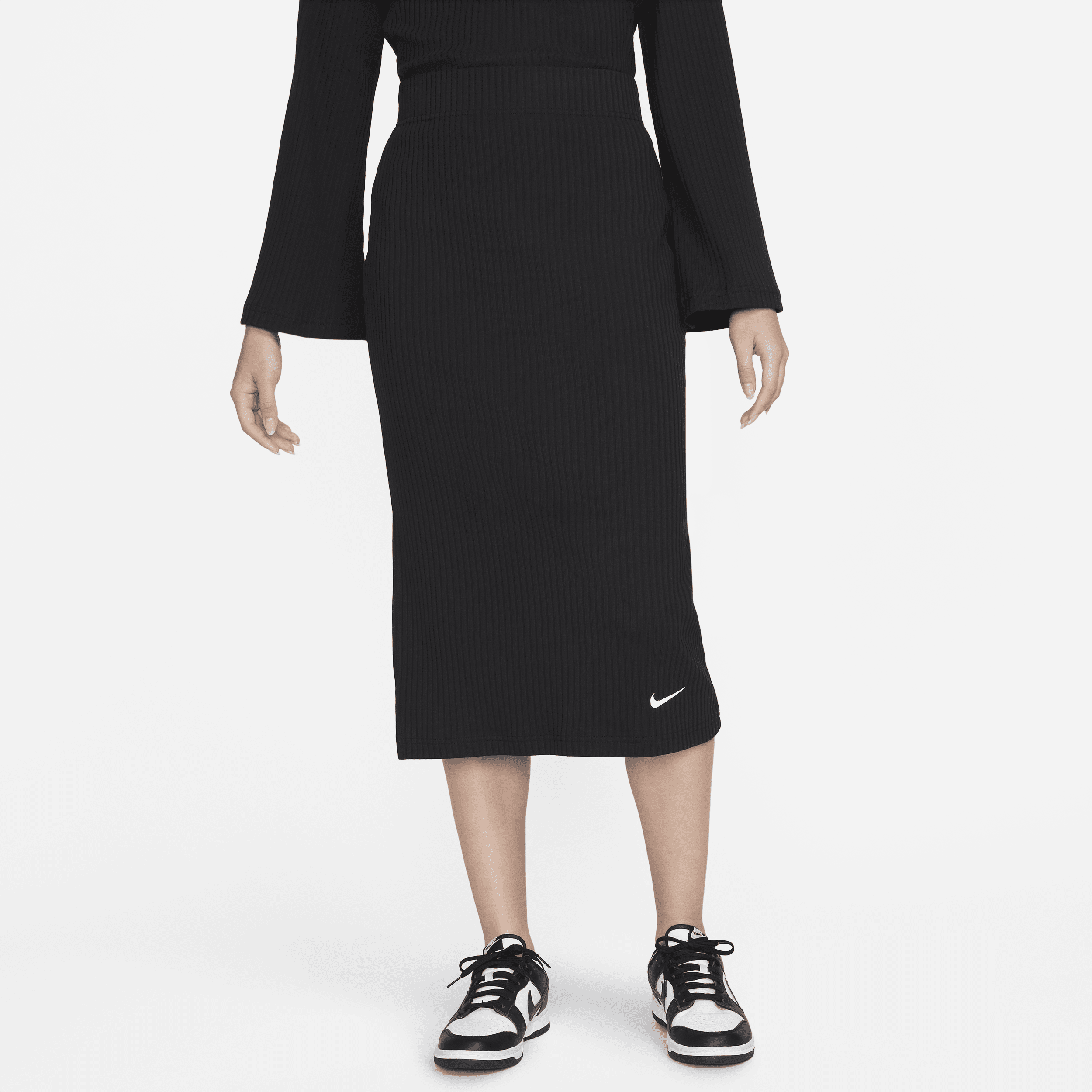Nike Women's  Sportswear High-waisted Ribbed Jersey Skirt In Black