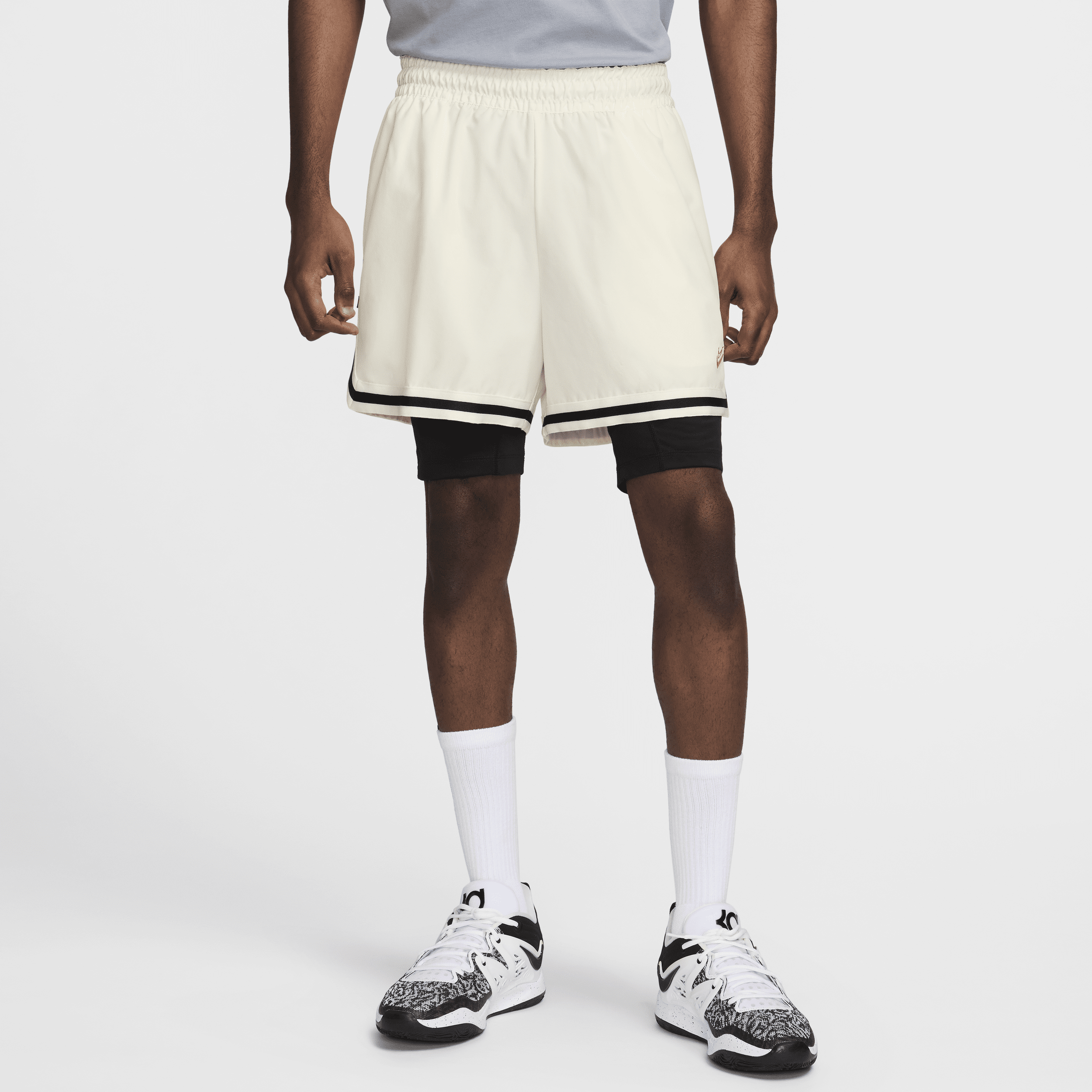 Shop Nike Men's Kevin Durant 4" Dna 2-in-1 Basketball Shorts In White