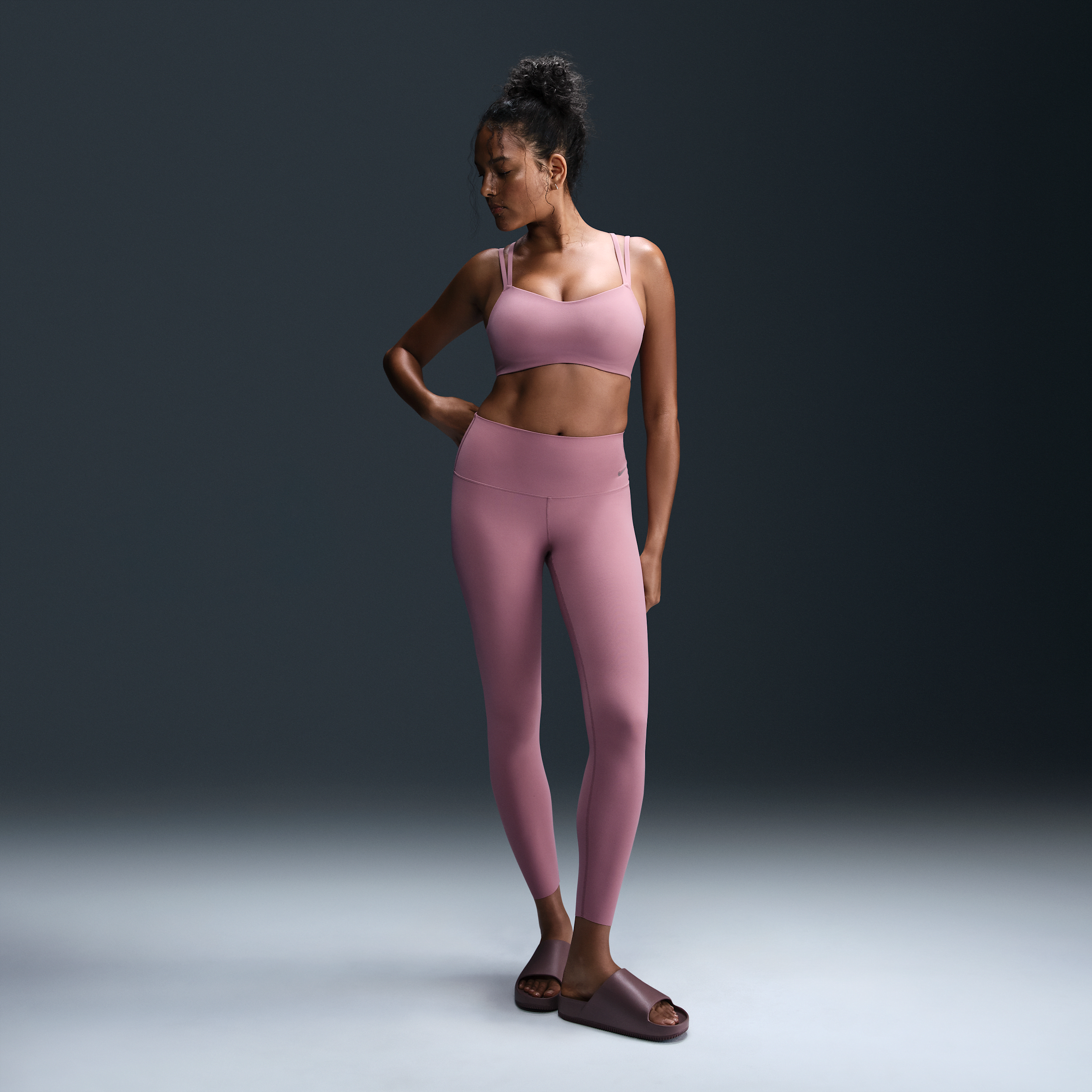 Nike Zenvy Gentle Support High Waist Pocket Ankle Leggings In Purple