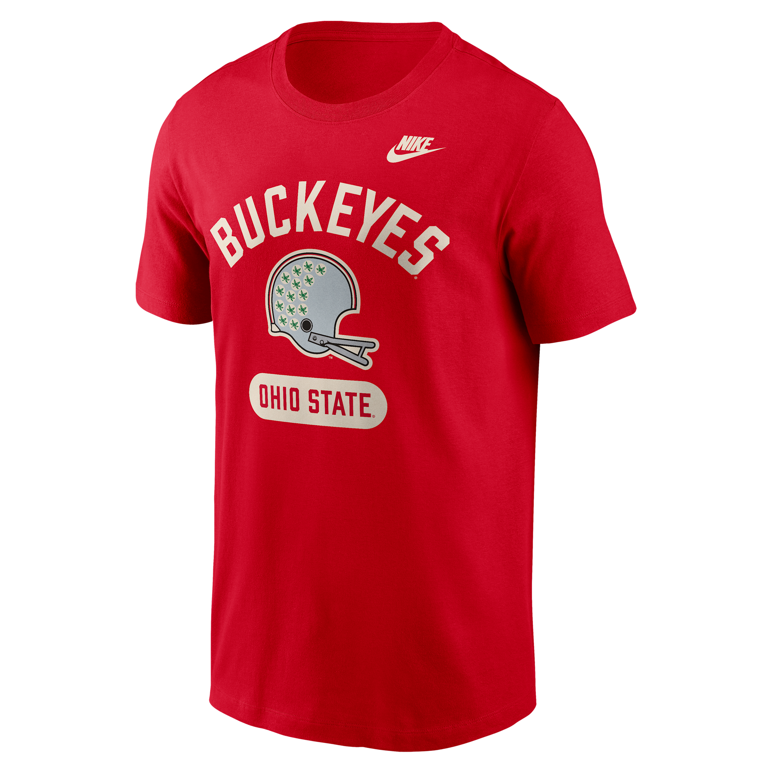 Ohio State Legacy Arch Helmet Nike Men's College T-Shirt in Red | N19965NOBV-FMQ