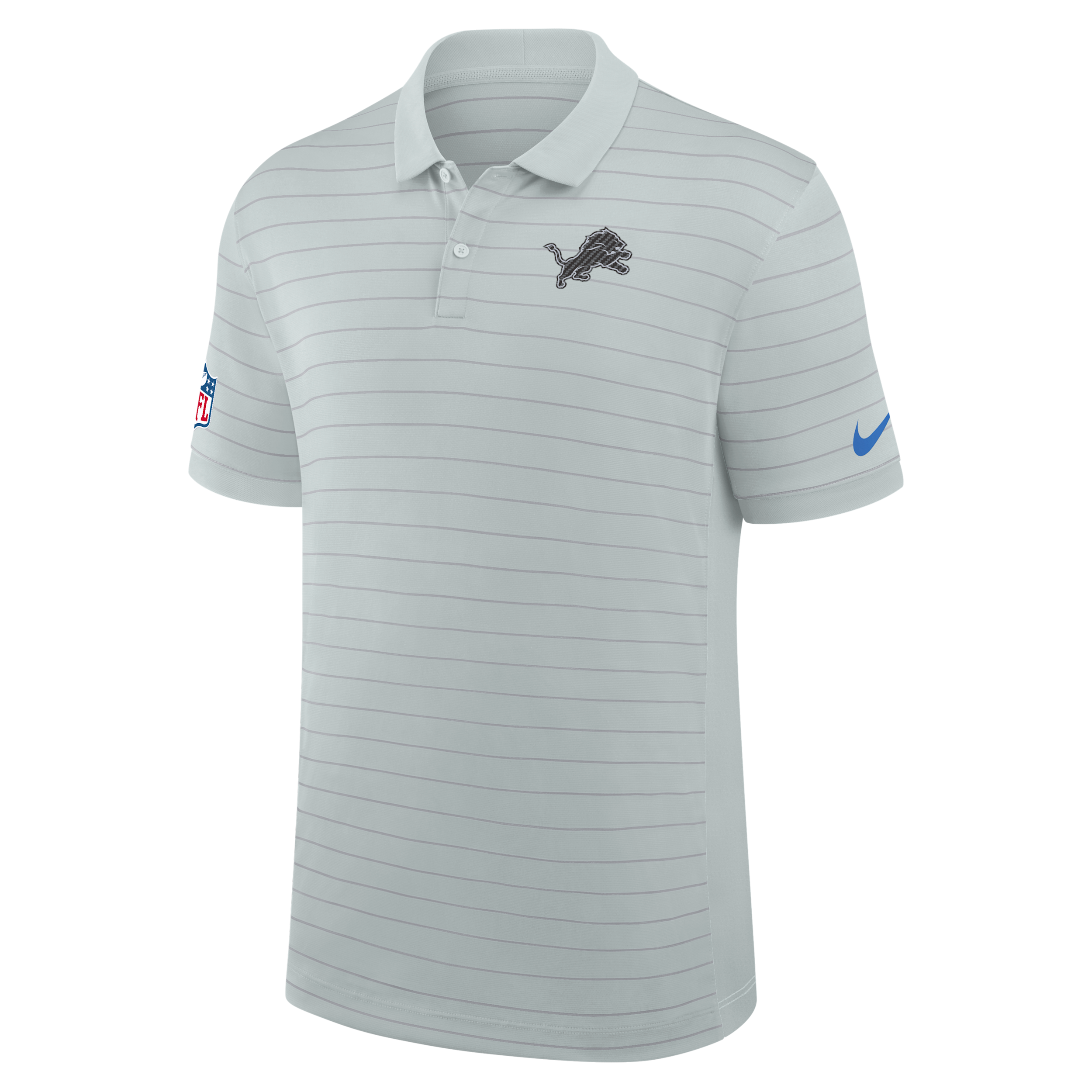 Detroit Lions Rivalries Collection Sideline Victory Striped Nike Men's Dri-FIT NFL Polo in Grey | 03BG0DNI9J-5U0