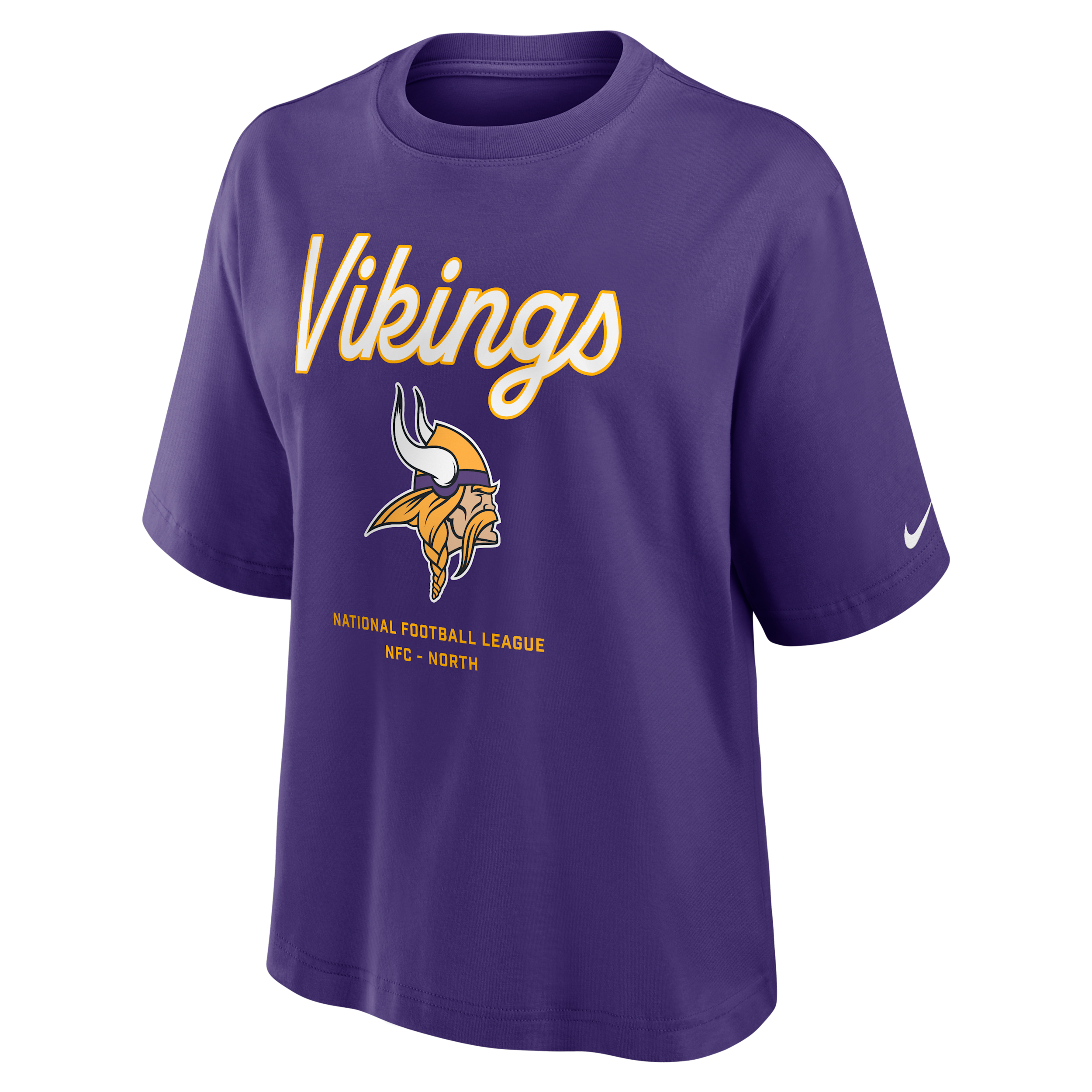 Nike Minnesota Vikings Essential Script Boxy Women's Nfl T-shirt In Purple