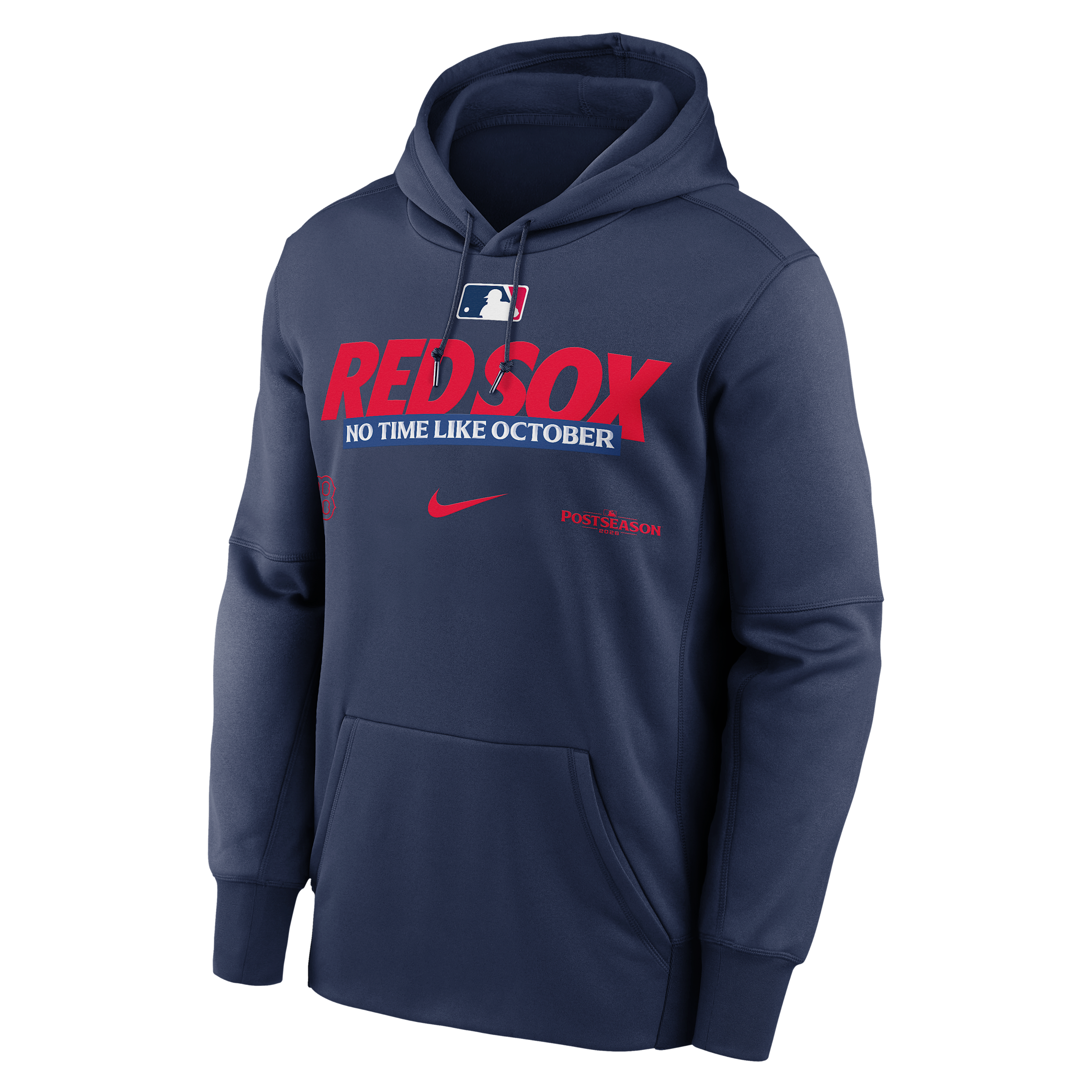 Boston Red Sox 2026 Postseason Authentic Collection Nike Men's Therma-FIT MLB Pullover Hoodie in Blue | NKAQ44BBQW-D28