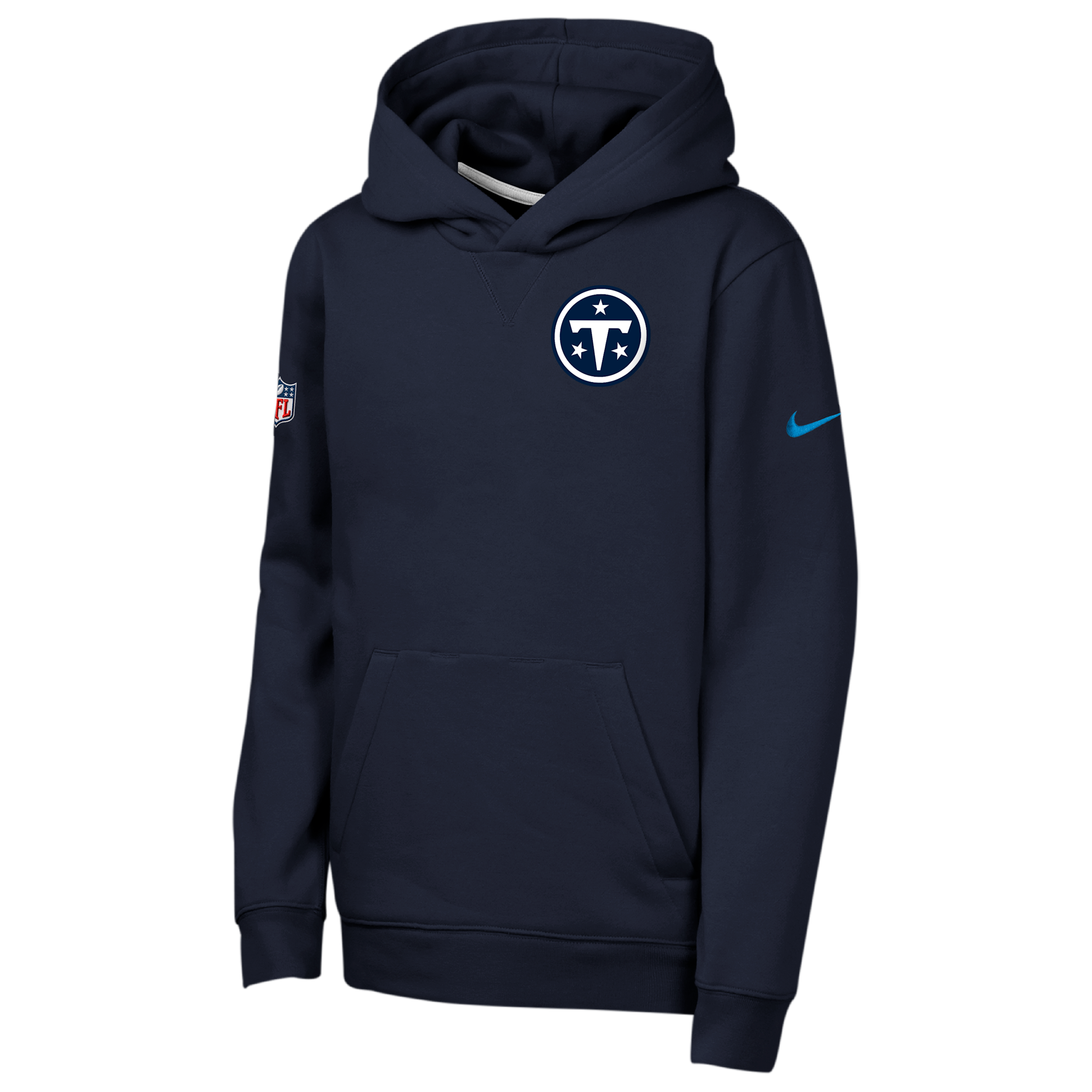 Tennessee Titans Rivalries Collection Sideline Club Big Kids' Nike NFL Pullover Hoodie in Blue | Z1B7NFSSTTN-000