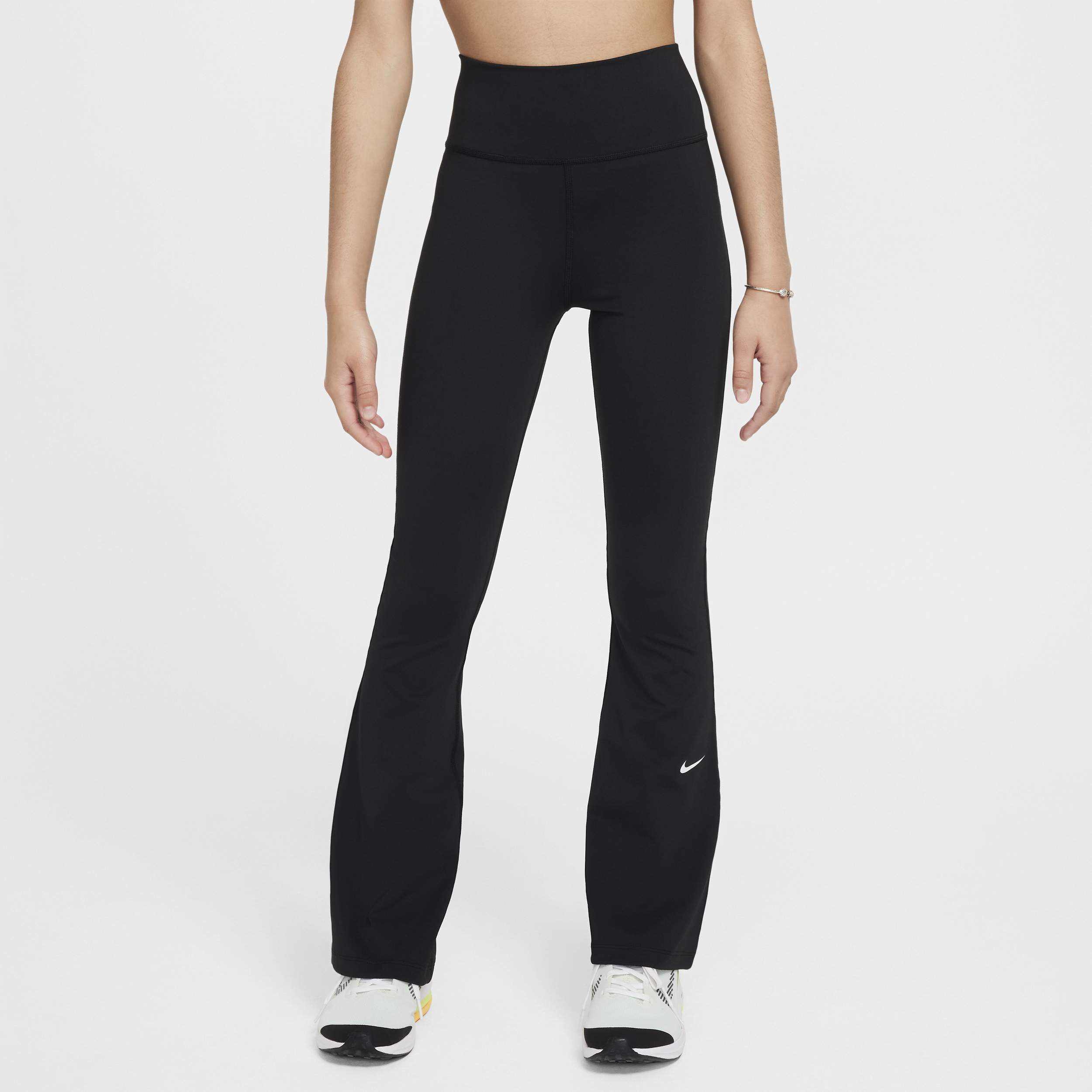 Nike Women's One Girls' Dri-fit Flared Leggings In Black