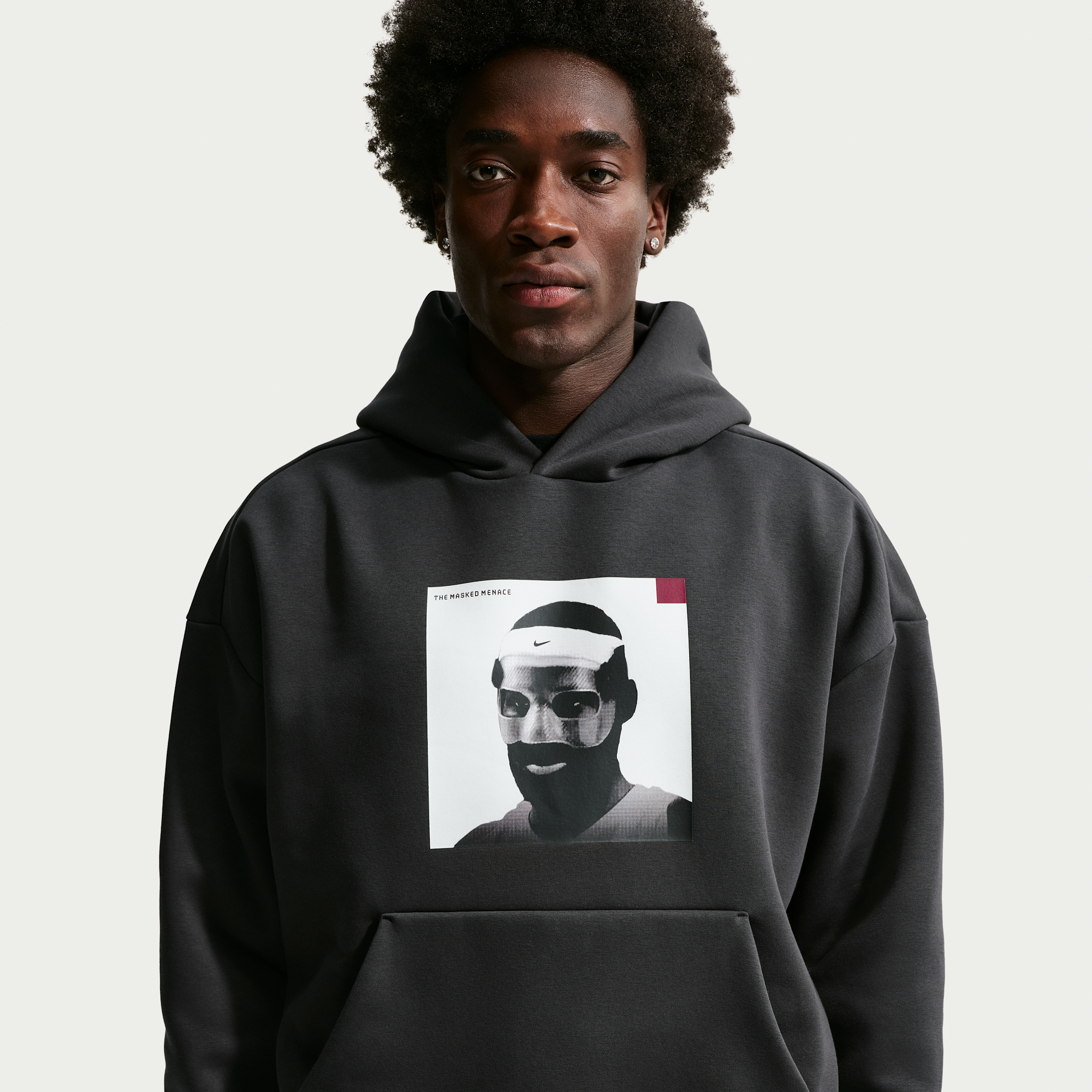 Nike Men's LeBron "Masked Menace" Therma-FIT Basketball Hoodie in Black | IH8844-045
