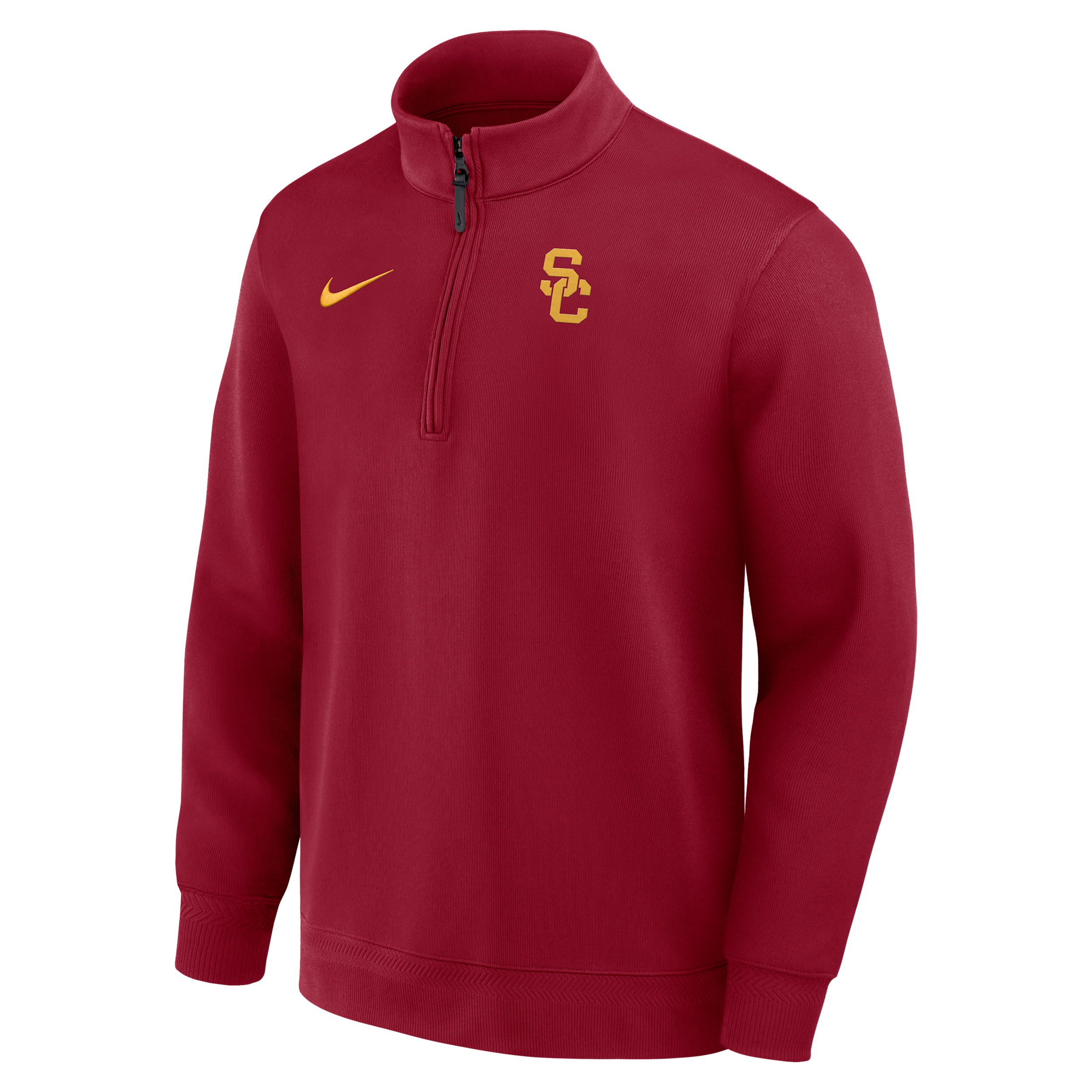 Nike Usc Coaches  Men's Dri-fit College Long-sleeve 1/2-zip Top In Red