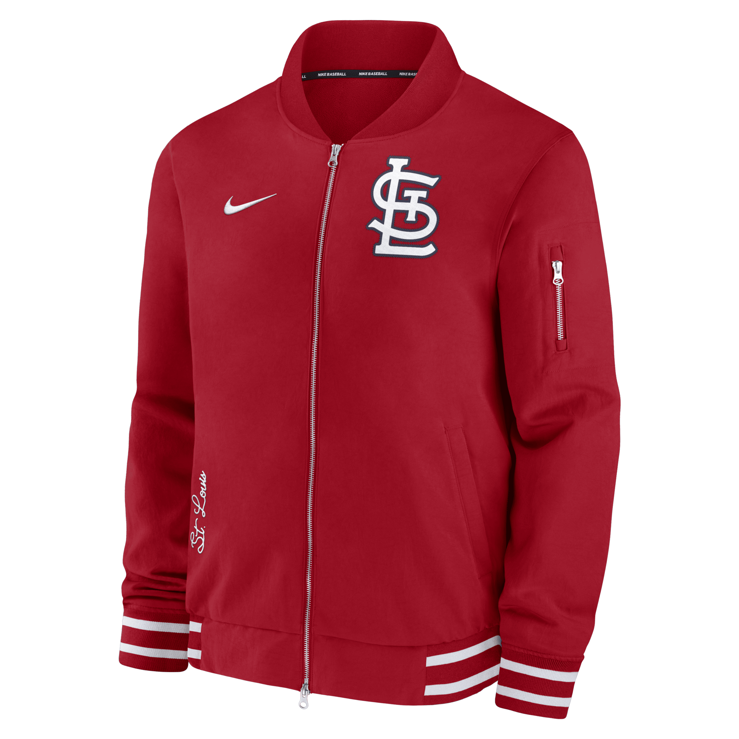 Nike St. Louis Cardinals Authentic Collection  Men's Mlb Full-zip Bomber Jacket In Red