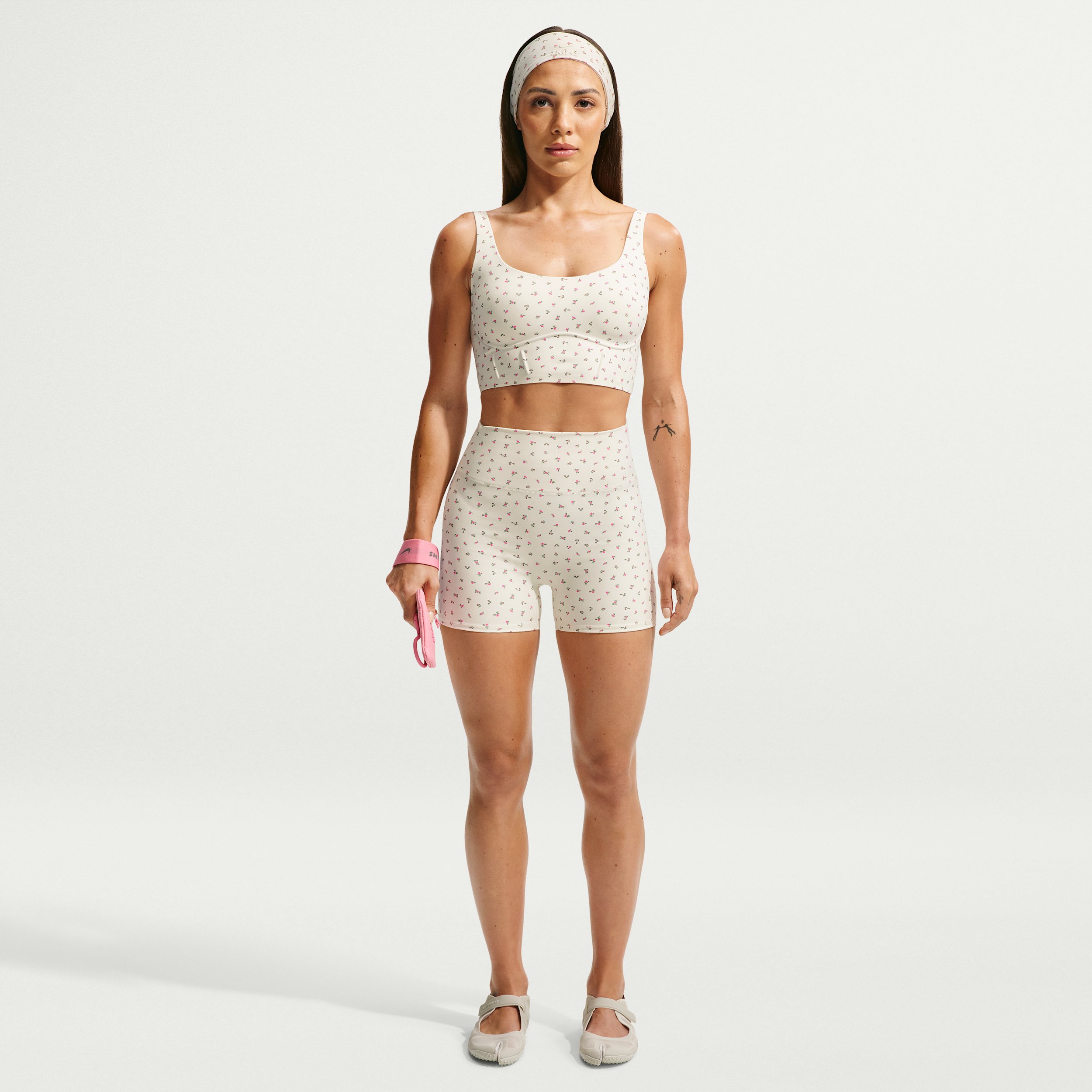 Nike Women's SKIMS Matte Printed High-Waisted 3" Shorts in White | IV4906-108