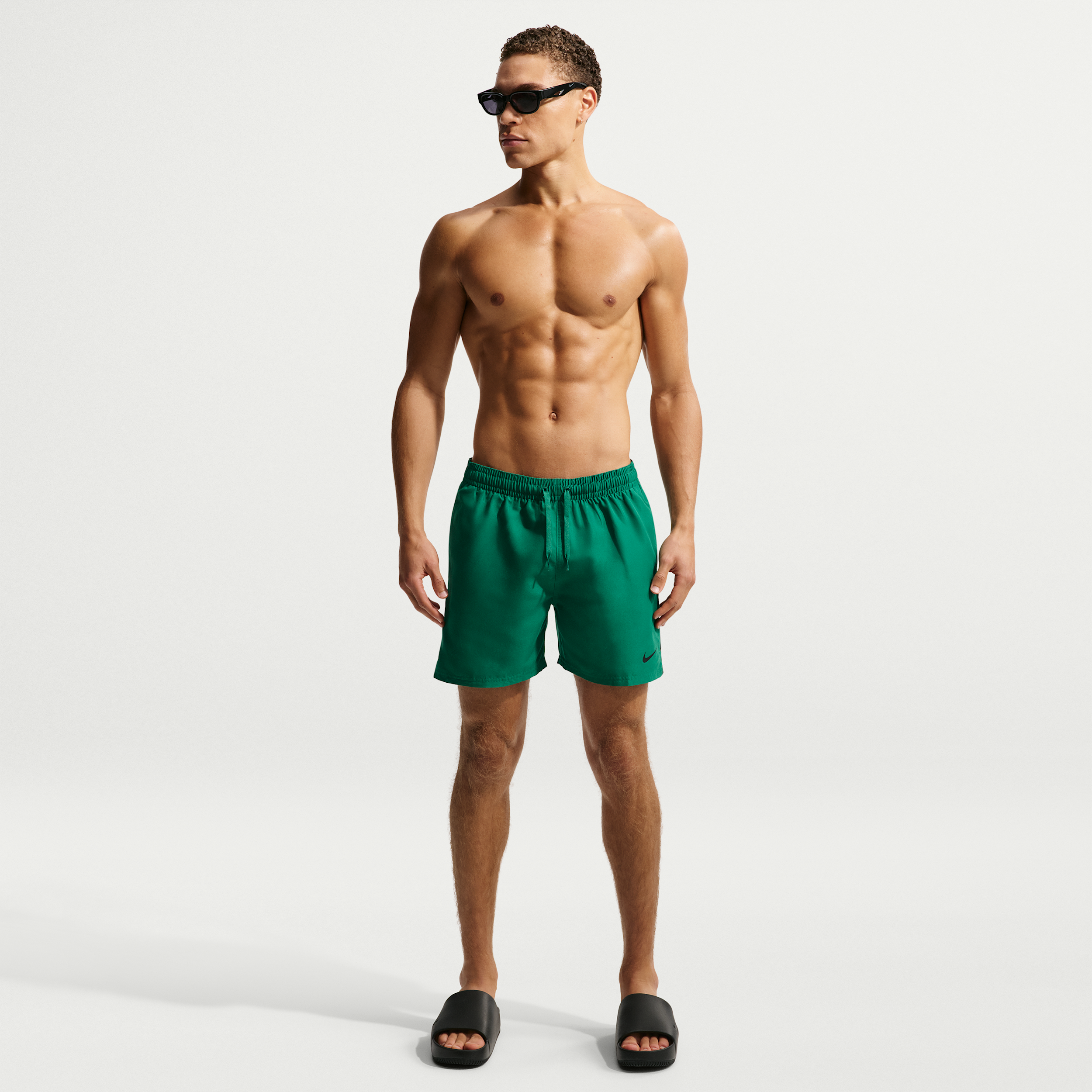 Nike Men's Swim Breaker 5" Brief-Lined Volley Short in Green | NESSG555-322