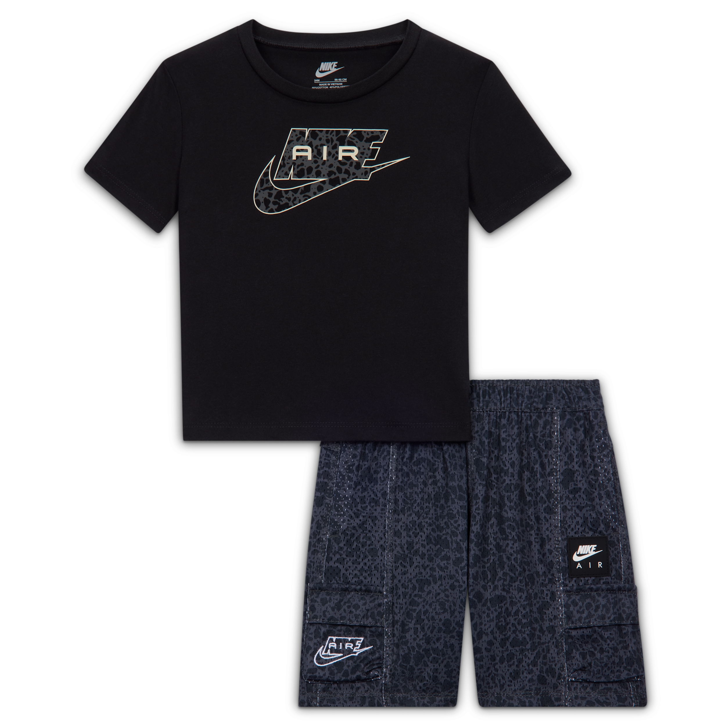 Nike Baby Dri-FIT 2-Piece Air Printed Cargo Shorts Set in Grey | 66P001-693