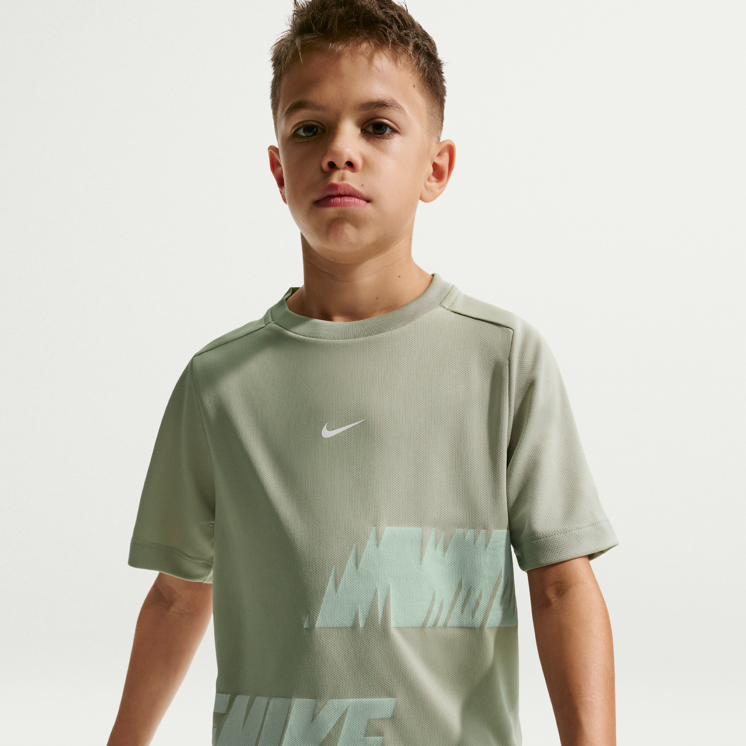 Nike Multi Big Kids' (Boys') Dri-FIT Short-Sleeve Top in Green | IF2474-304