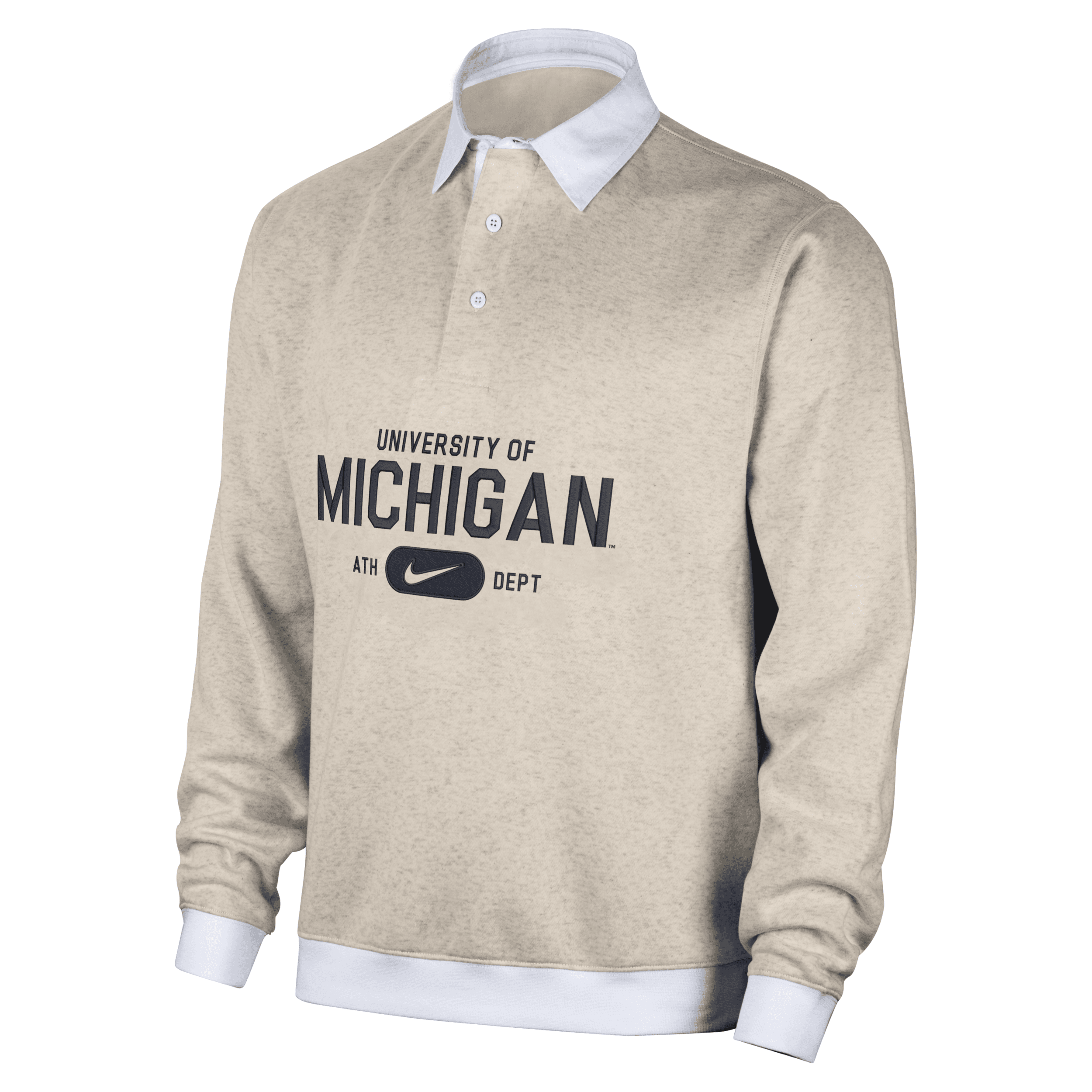Nike Michigan Club Fleece  Men's College Long-sleeve Polo In Brown