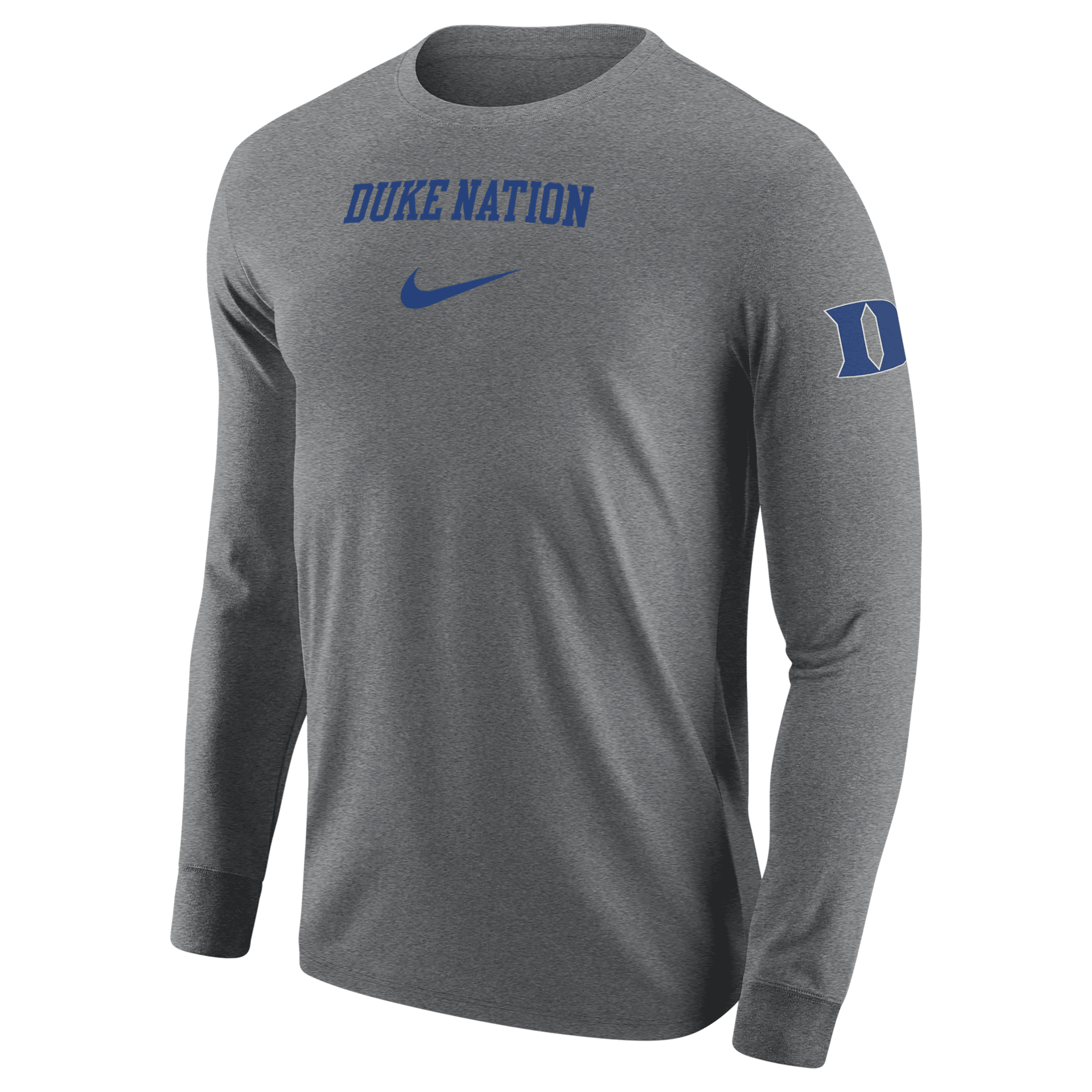 Shop Nike Duke  Men's College Long-sleeve T-shirt In Grey