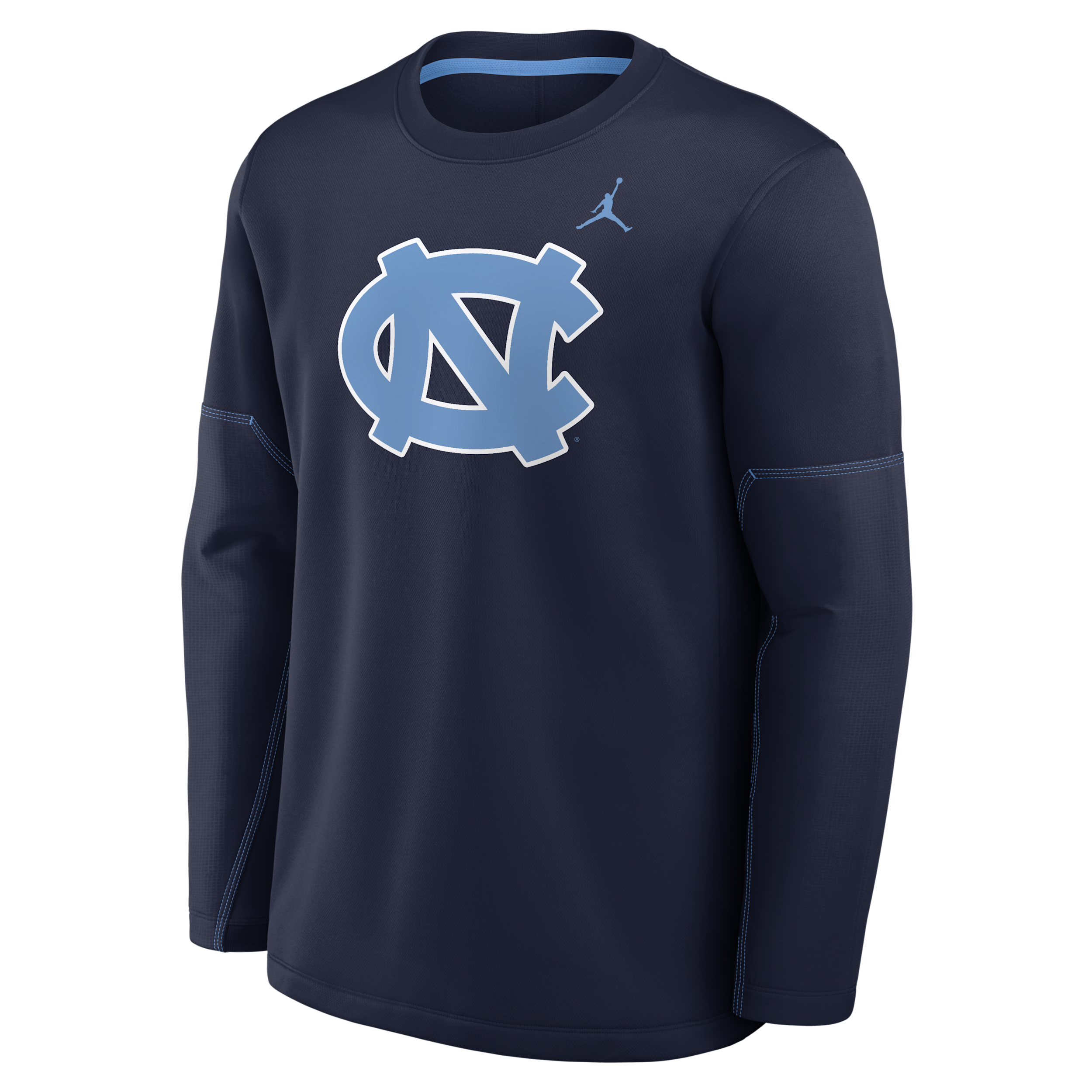 Men's North Carolina Sideline Coaches Jordan Brand Therma-FIT College Long-Sleeve T-Shirt in Blue | 0JBR99MKNCN-6P4