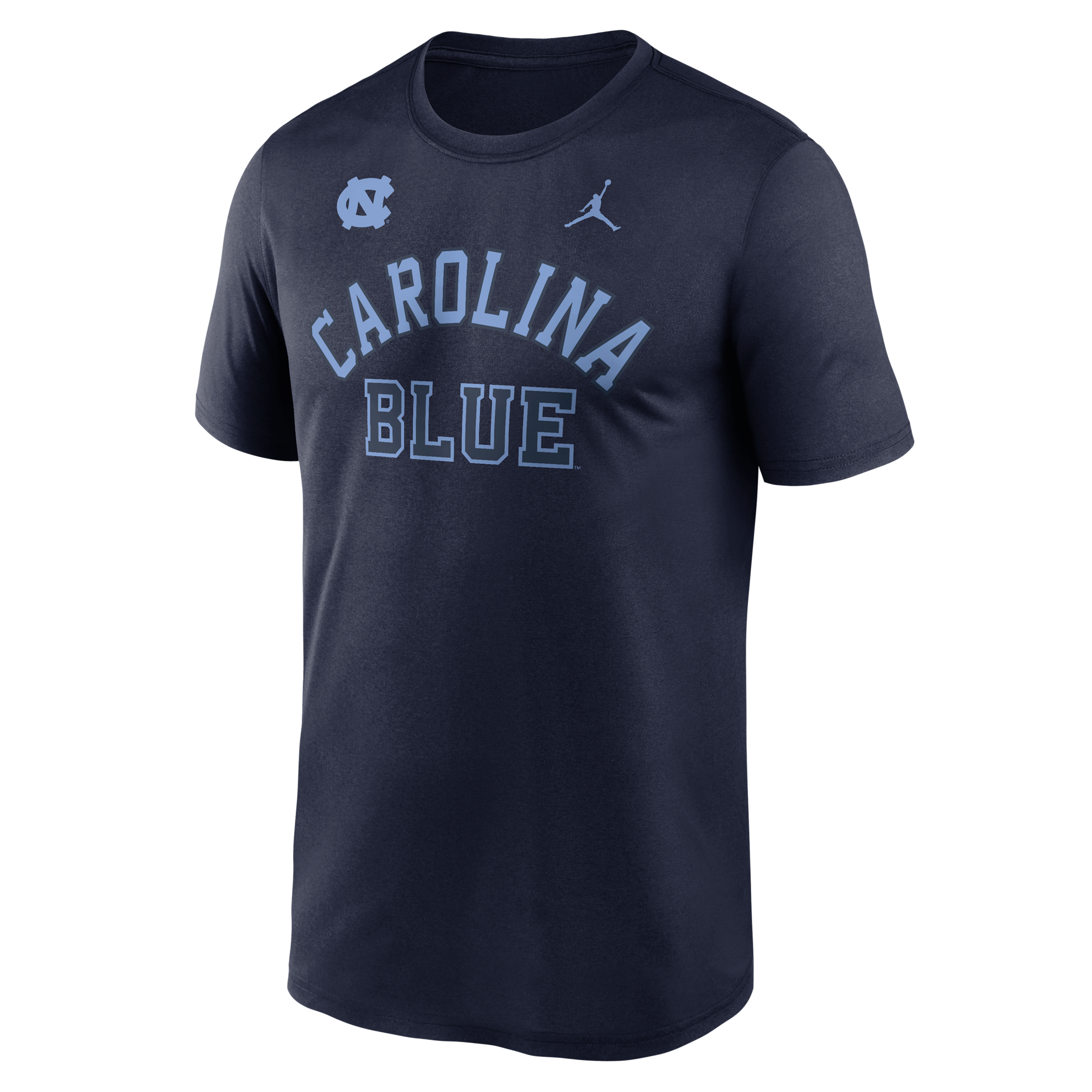 Men's North Carolina Primetime Arch Mantra Legend Jordan Dri-FIT College T-Shirt in Blue | NKGK41SNCN-7XS